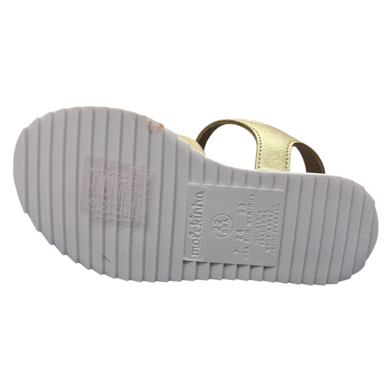 Sandália Molekinha Flatform Infantil Menina 2724.124 Dourado 4