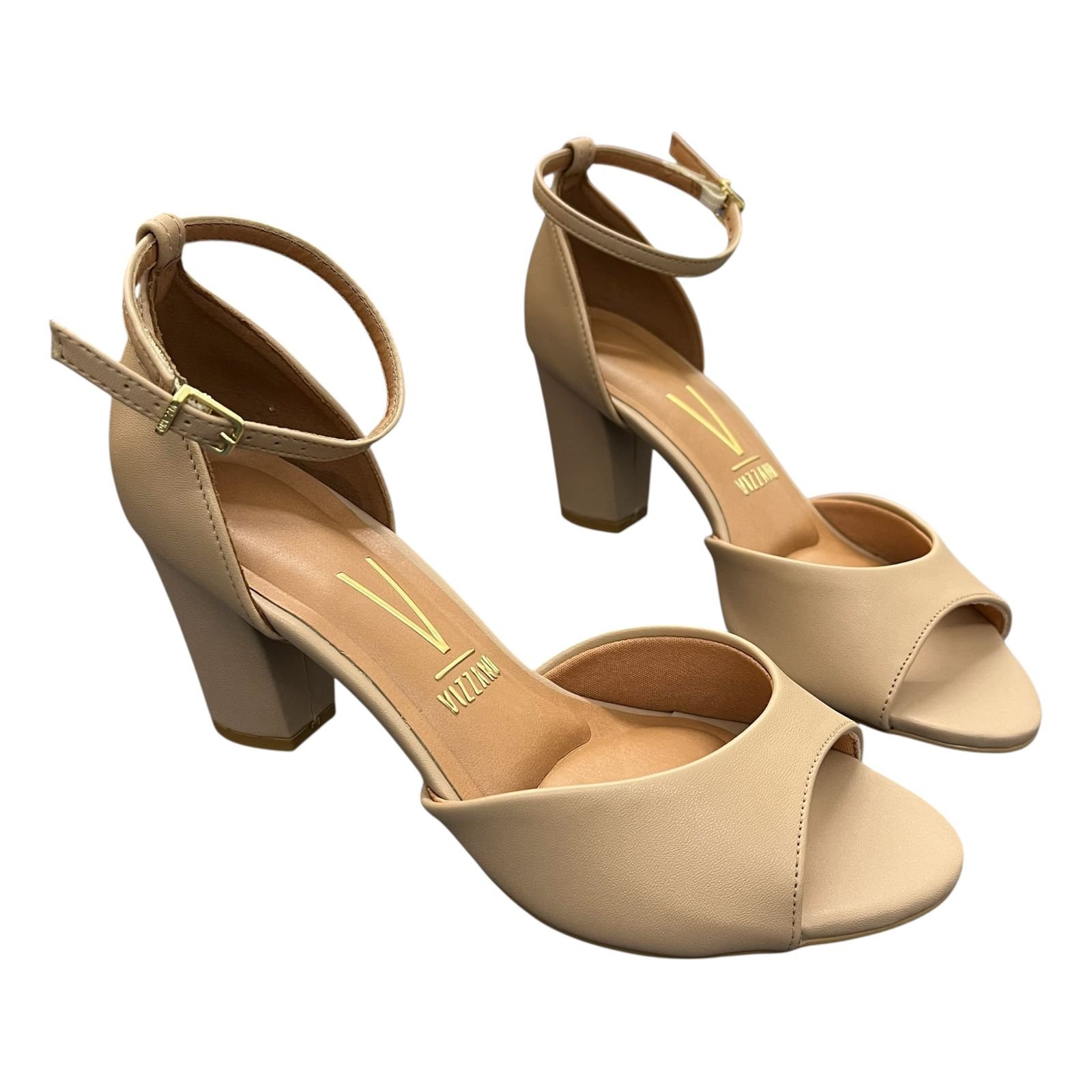 Sandália Feminina Vizzano Salto Bloco 6262.406 Bege 5