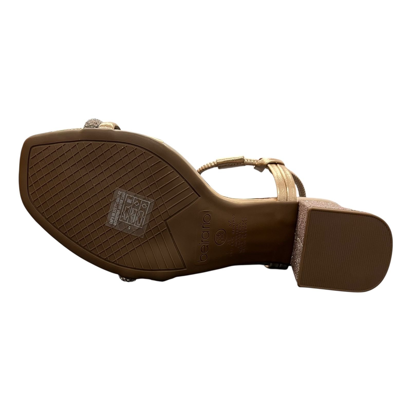 Sandália Feminina Beira Rio Salto Bloco 8436.213 Dourado 4