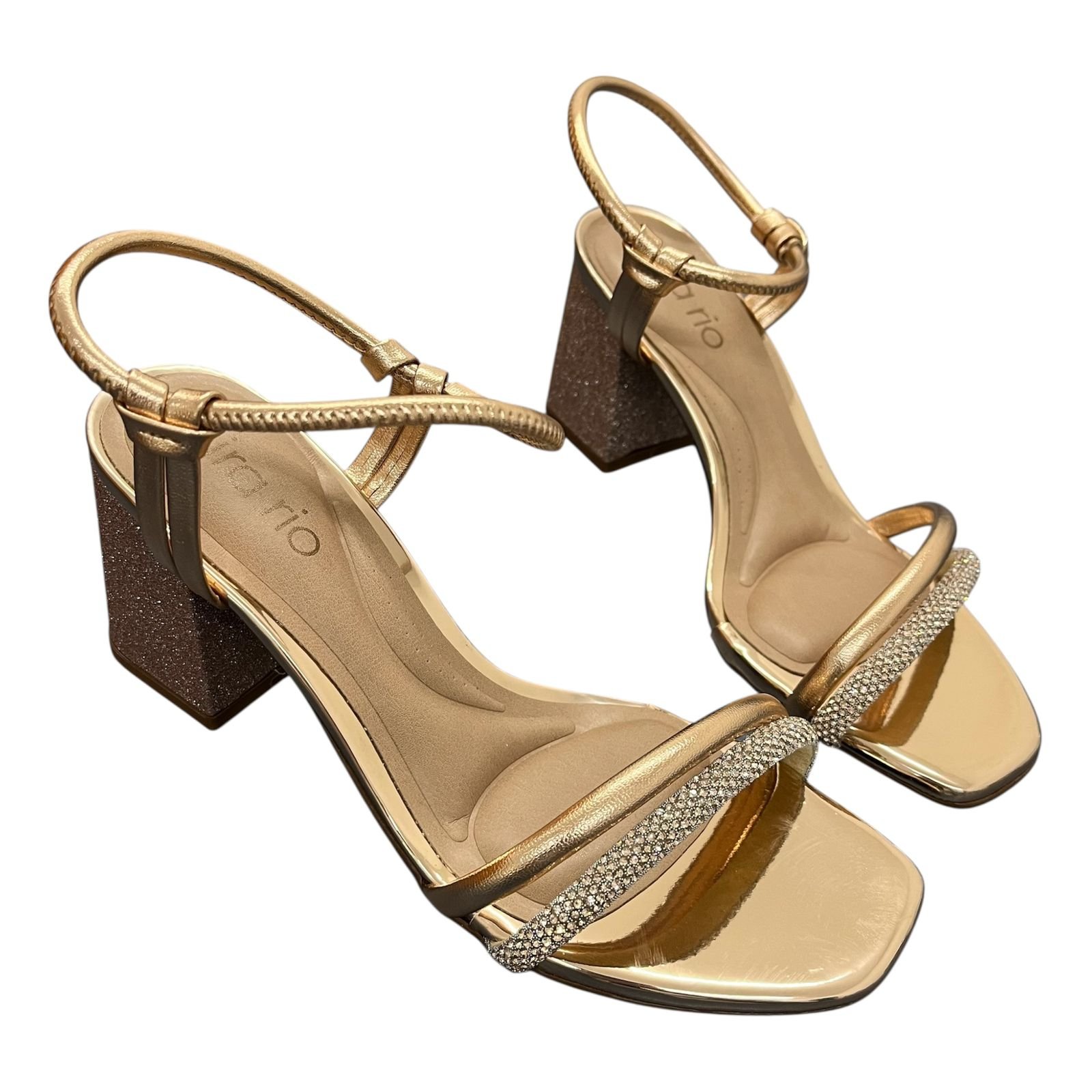 Sandália Feminina Beira Rio Salto Bloco 8436.213 Dourado 3