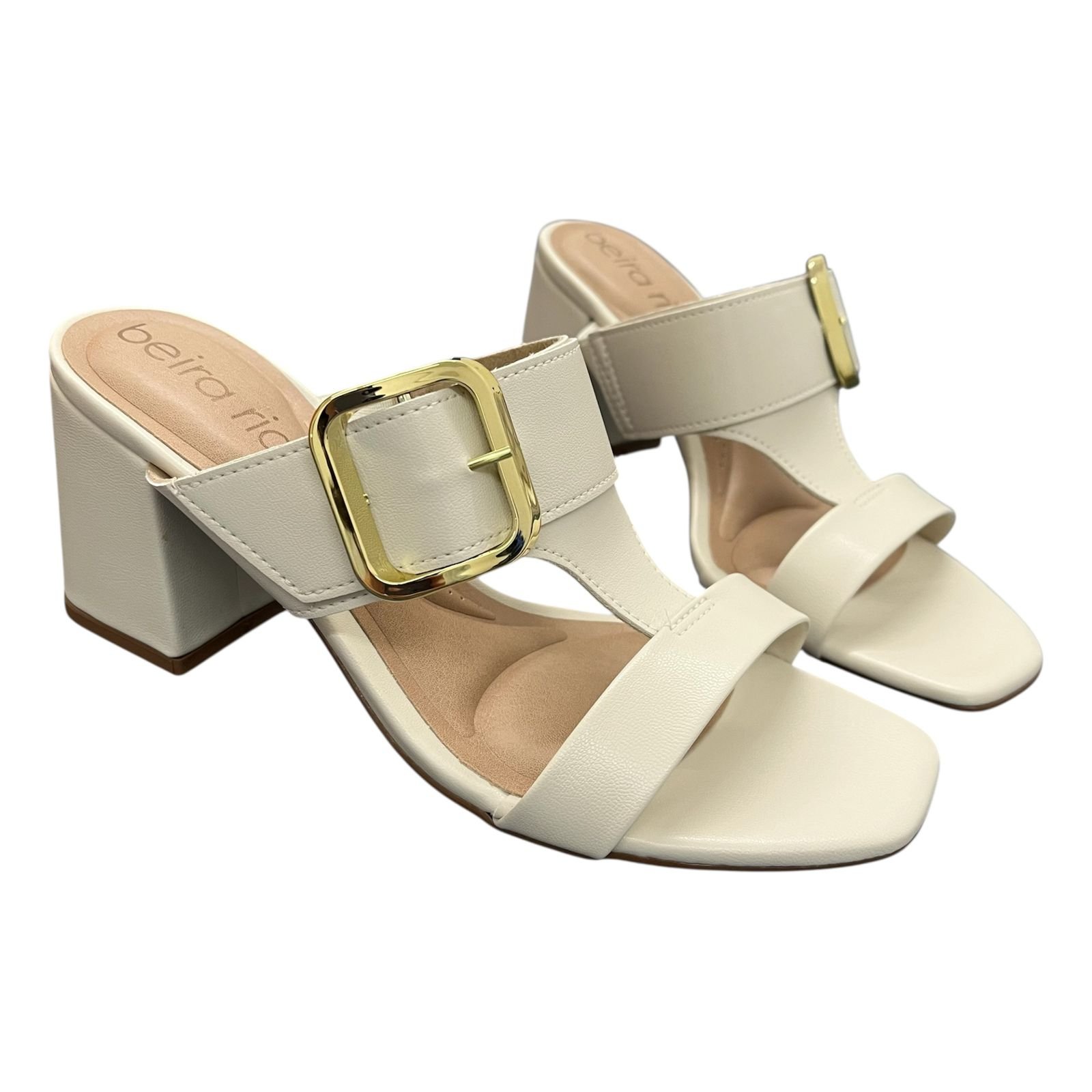 Tamanco Feminino Beira Rio Salto Bloco 8436.240 Off White 5