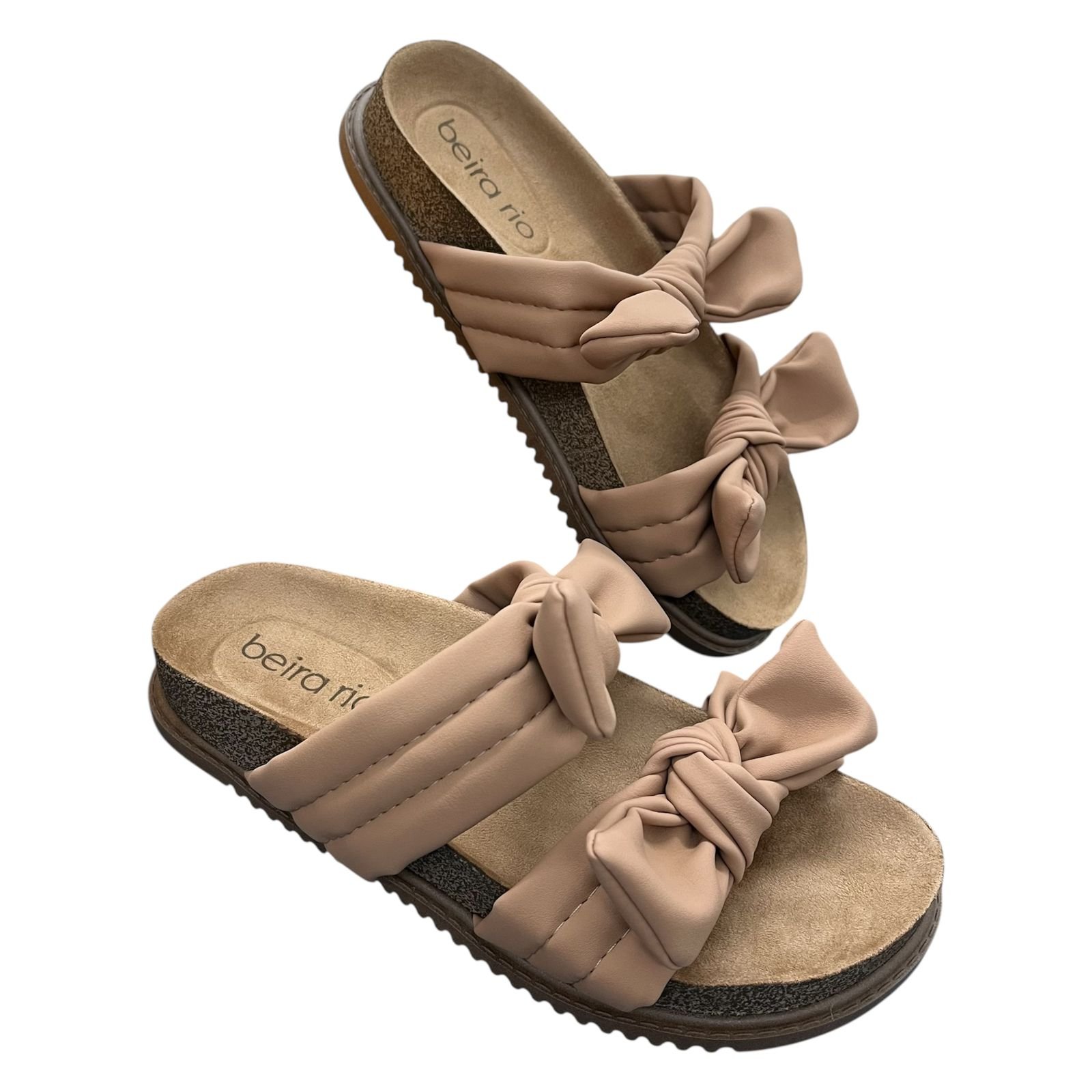 Sandália Papete Beira Rio Laço Nobuck 8523.122 Nude 3