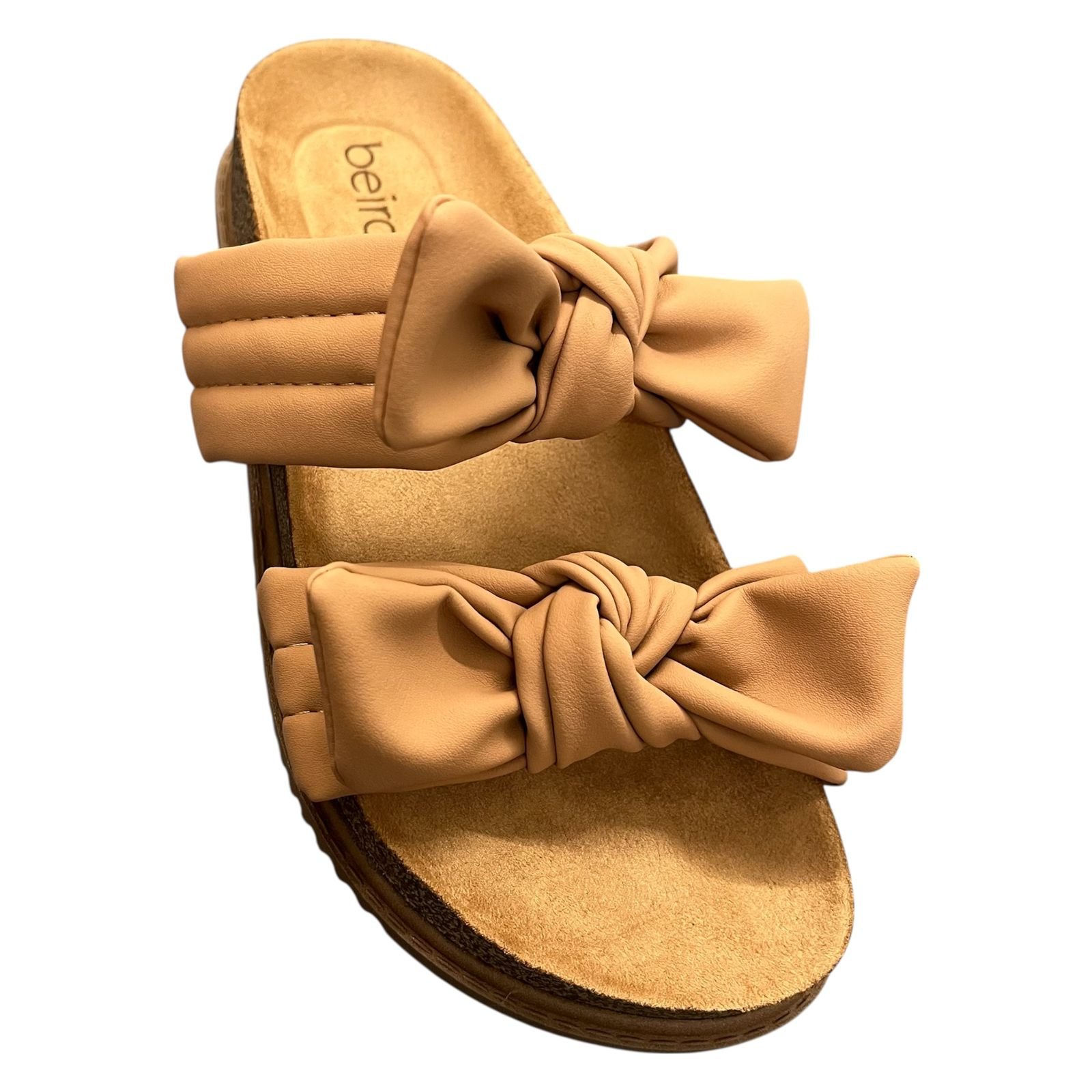 Sandália Papete Beira Rio Laço Nobuck 8523.122 Nude 2