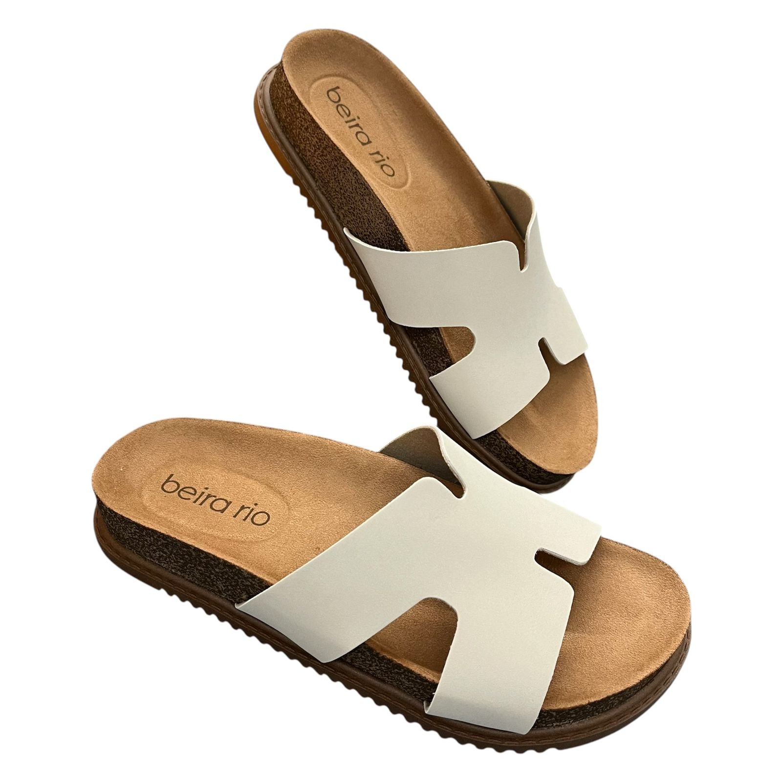 Sandália Papete Beira Rio Nobuck 8523.112 Off White 5