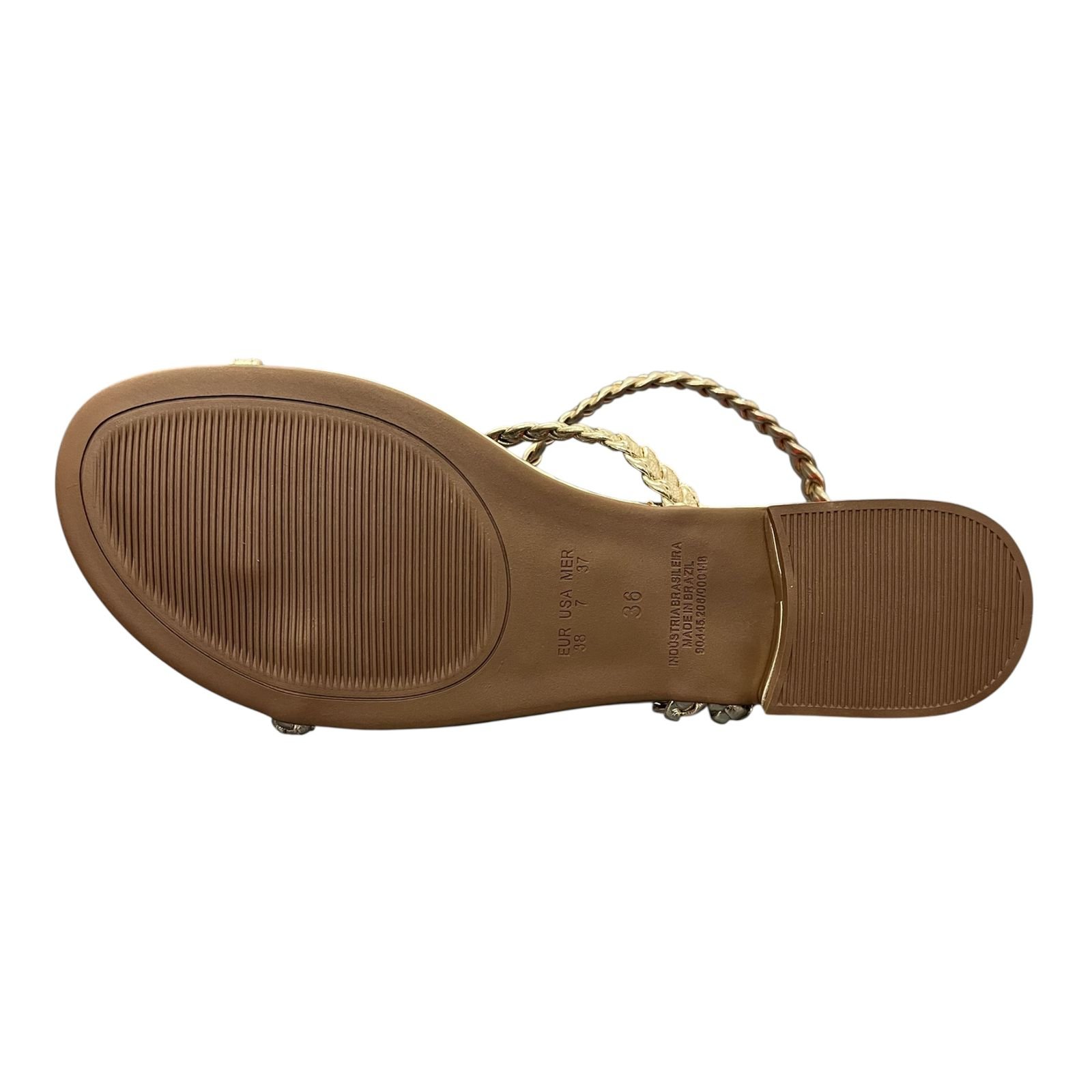 Sandália Feminina Rasteira Bebecê T1028-528 Dourado 4