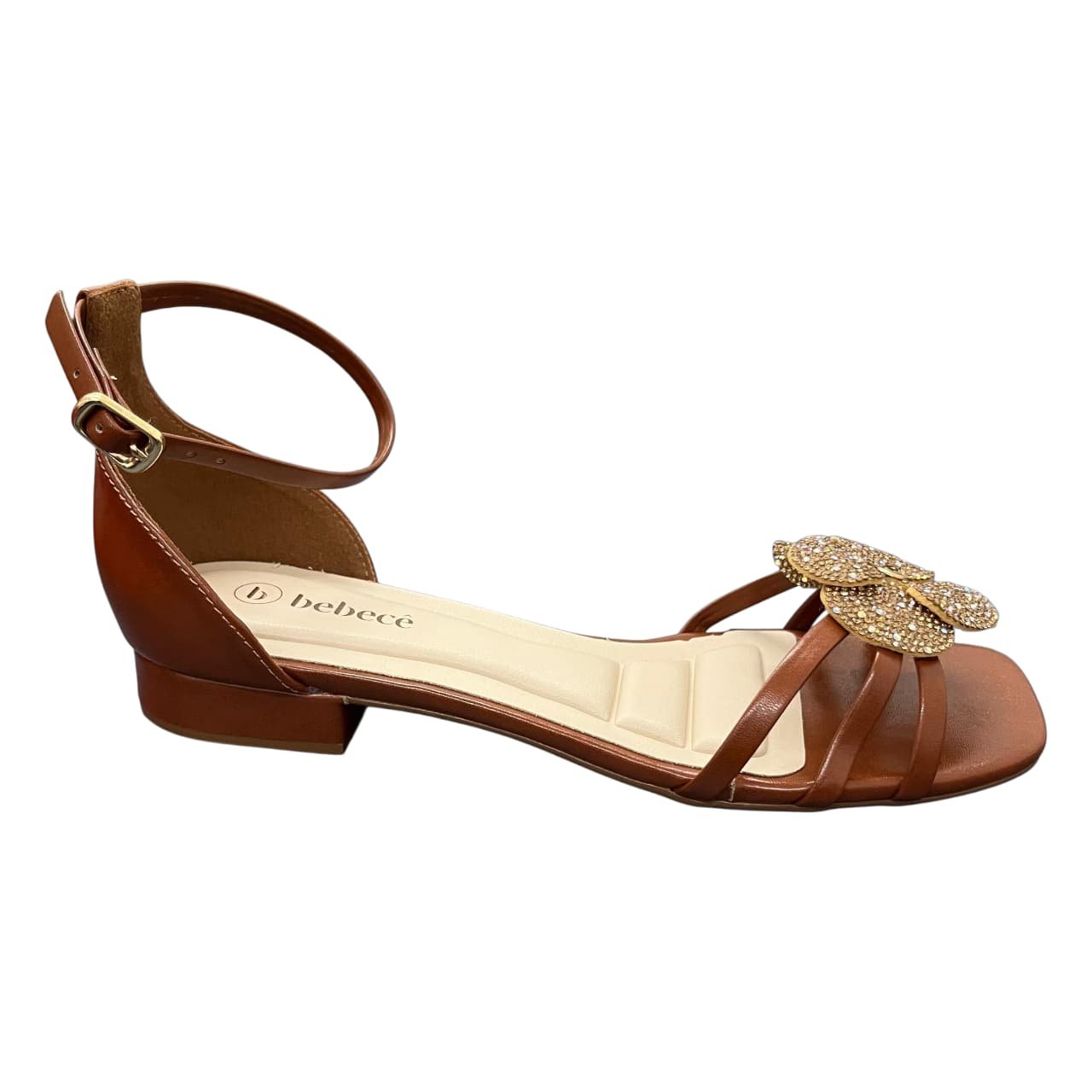 Sandália Feminina Rasteira Bebecê Flor T2547-045