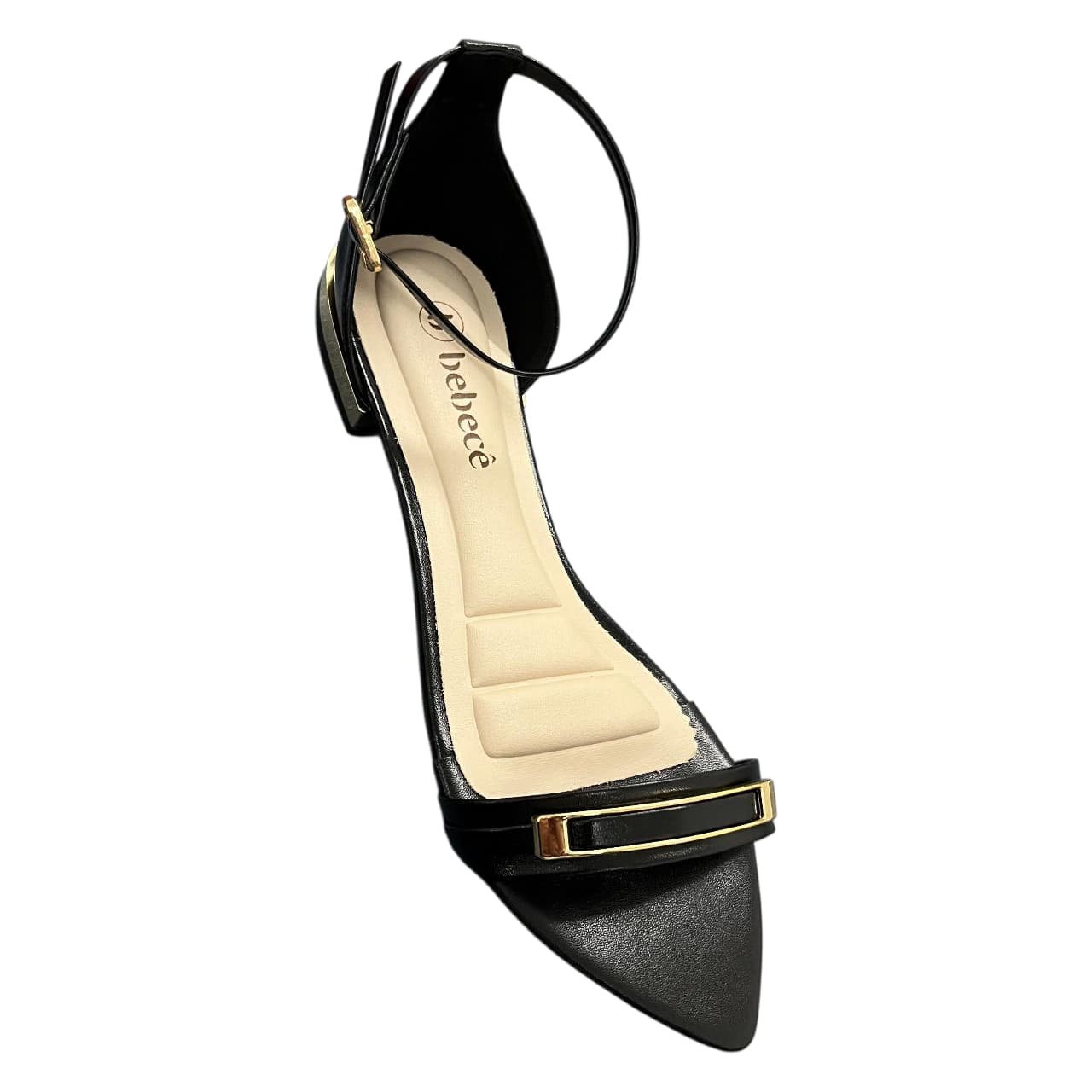 Sandália Bico Folha Rasteira Bebecê T2510-066 Preto 2
