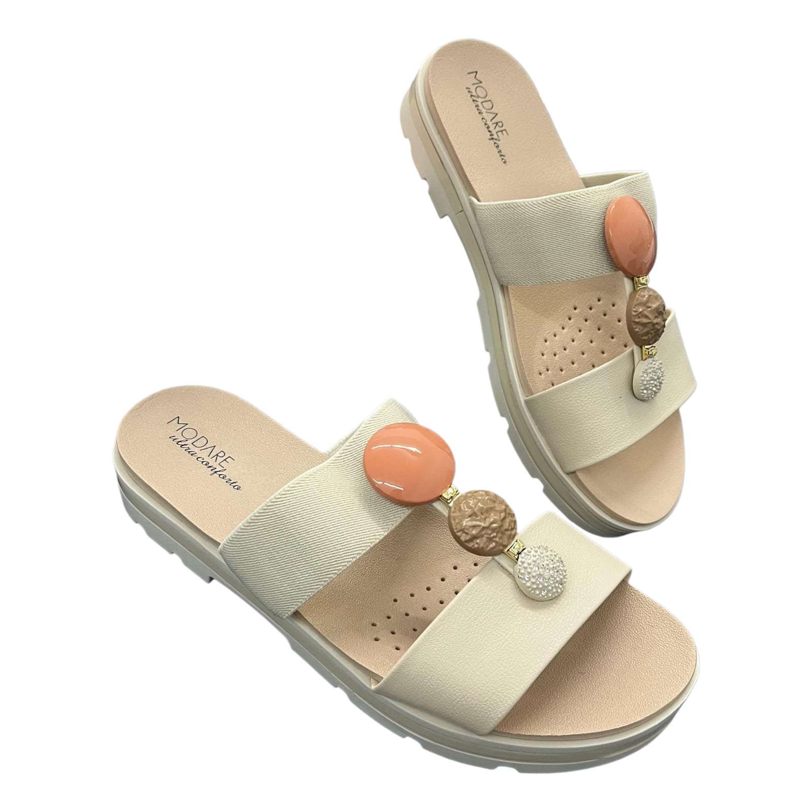 Tamanco Flatform Modare Ultraconforto 7132.138 Creme 3