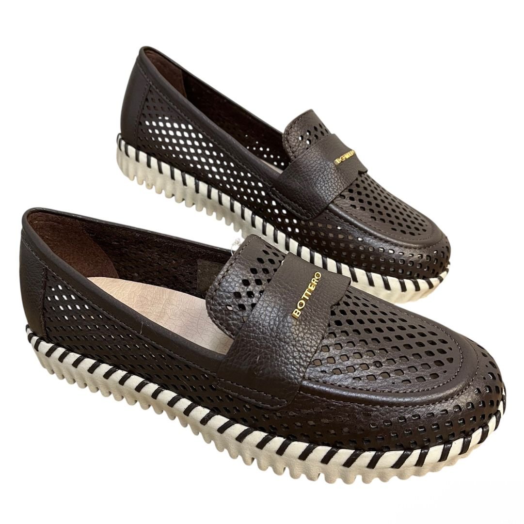 Tênis Casual Slip-On Bottero Em Couro 374104 Preto 5