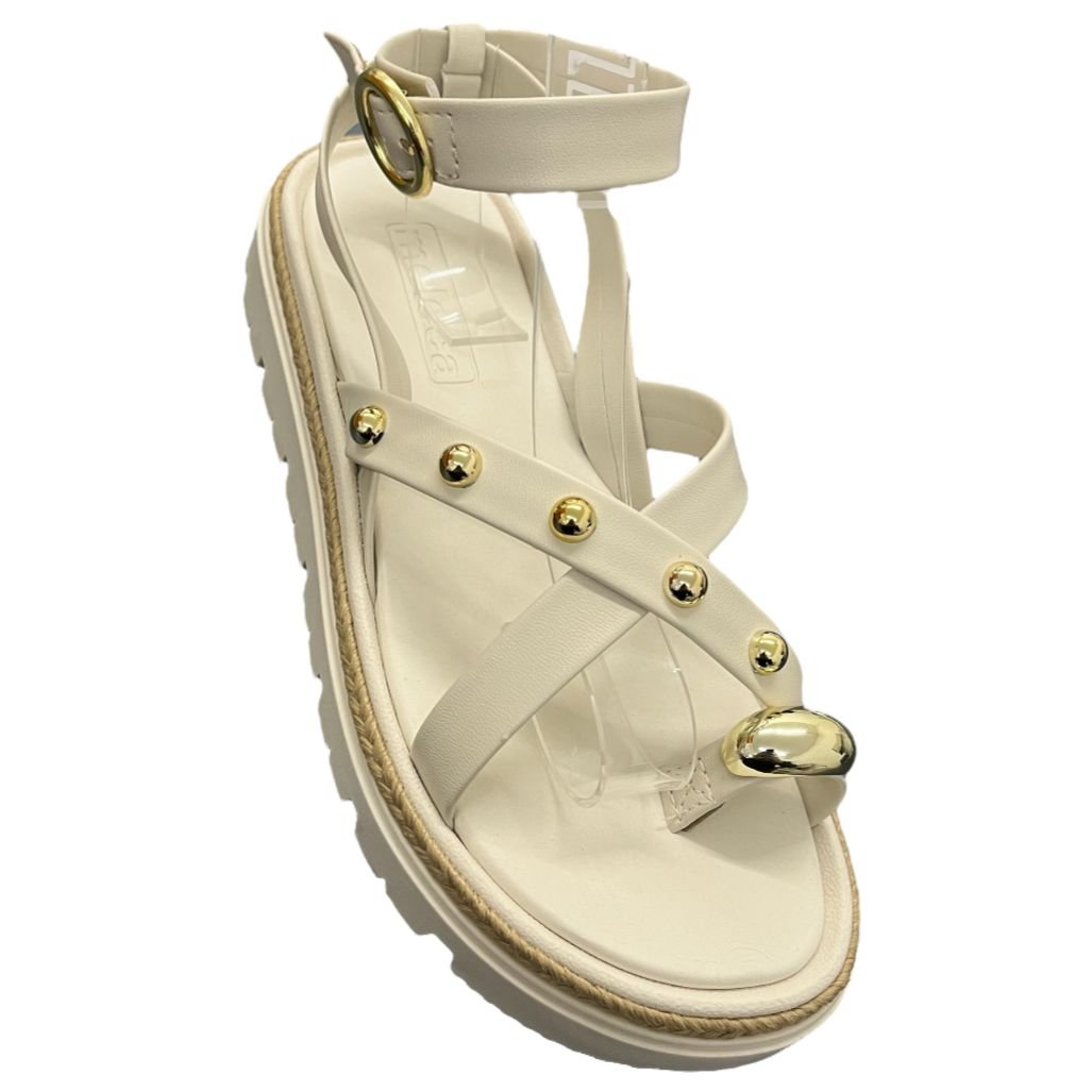 Sandália Feminina Flatform Moleca 5504.213 Off White 2