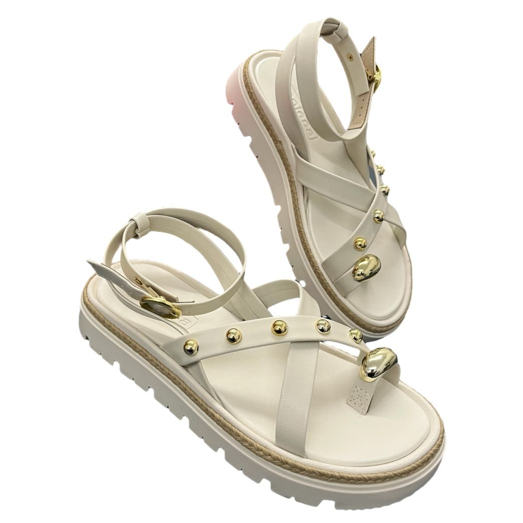 Sandália Feminina Flatform Moleca 5504.213 Off White 5