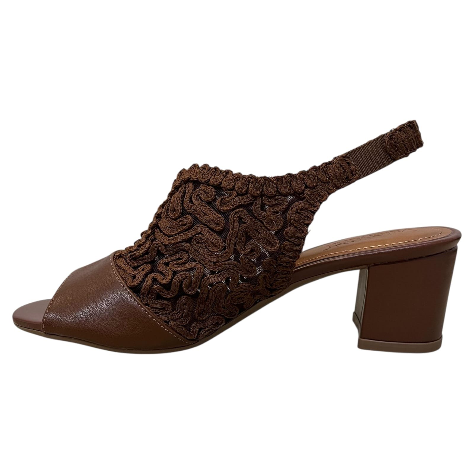 Sandália Salto Bloco Valentina Trama 457052 Marrom 4