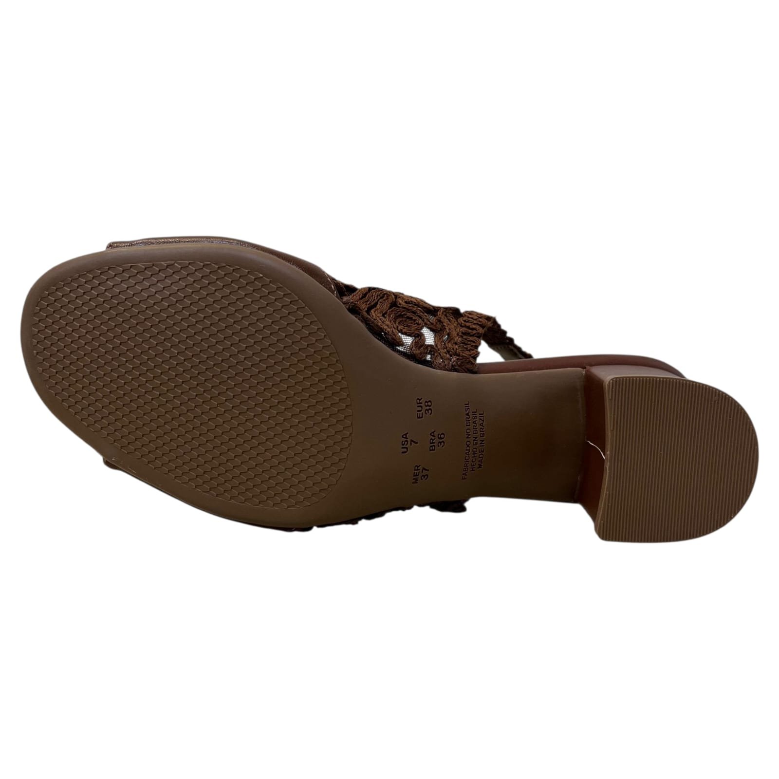 Sandália Salto Bloco Valentina Trama 457052 Marrom 5