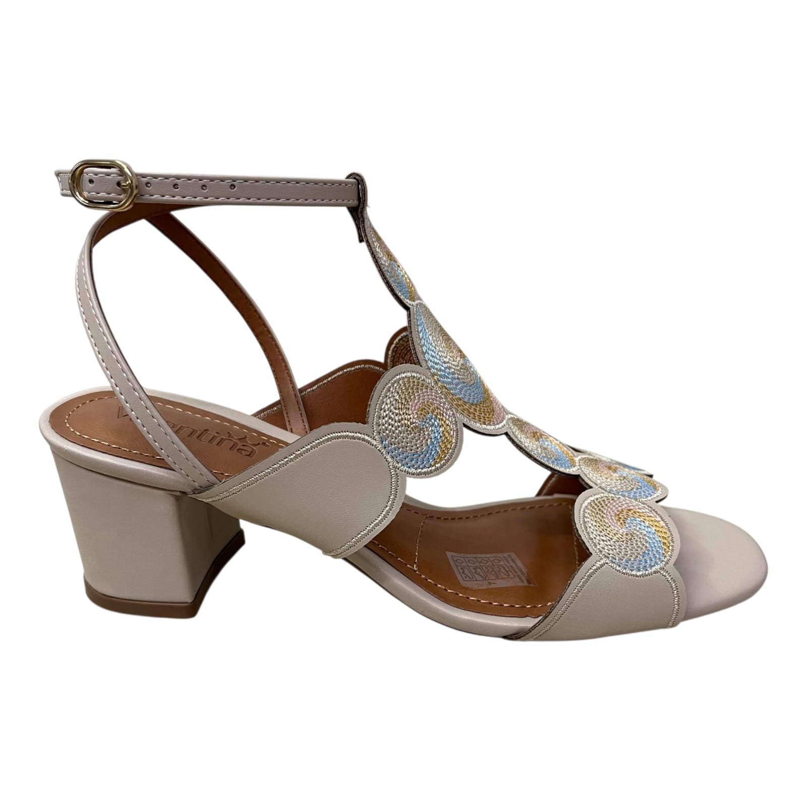 Sandália Salto Bloco Valentina Bordado 457050