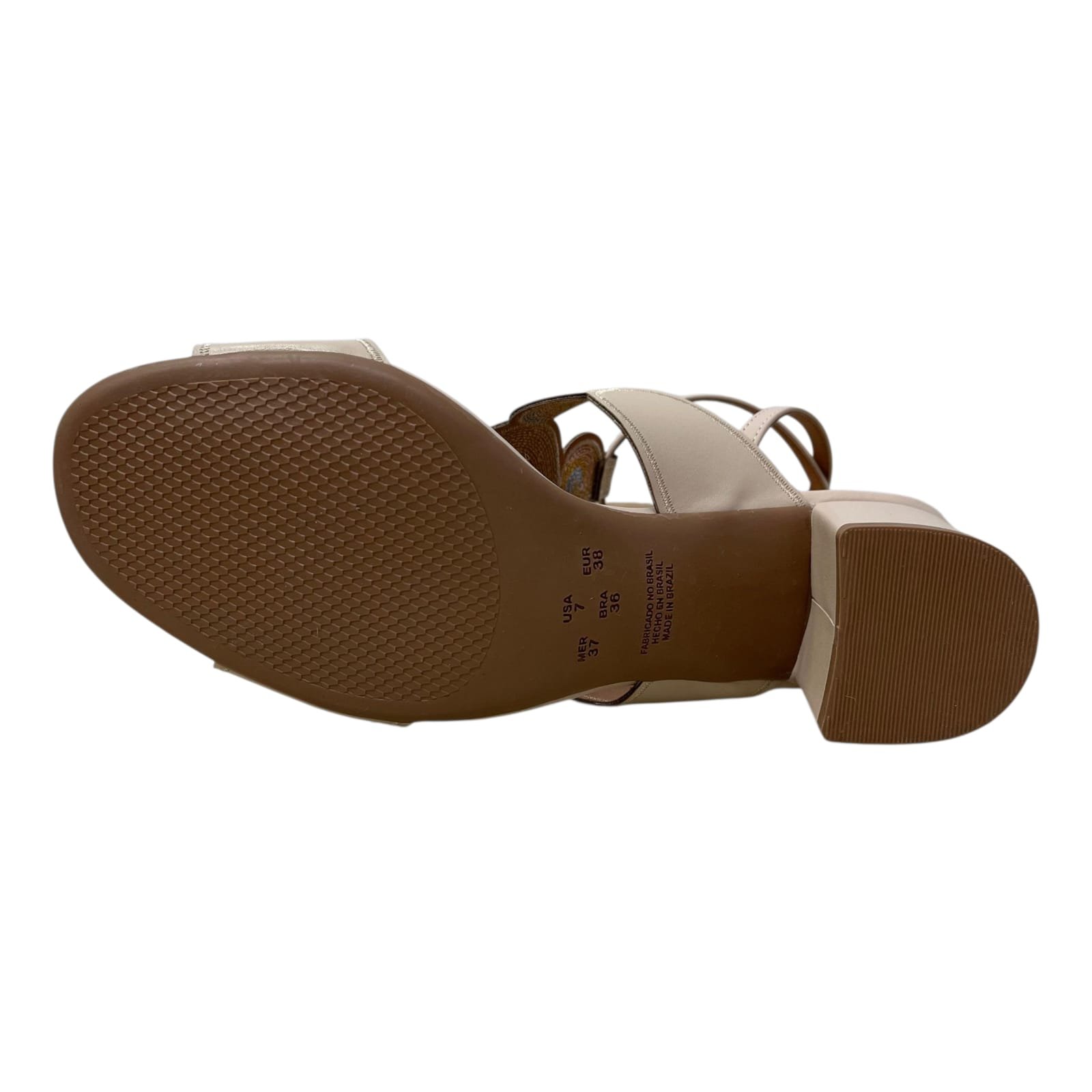 Sandália Salto Bloco Valentina Bordado 457050 Cream 4