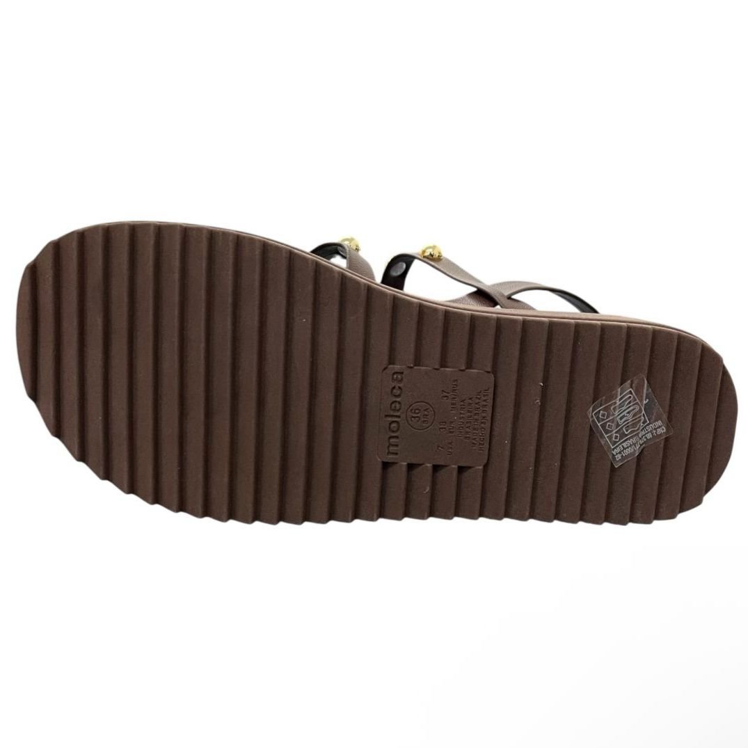 Sandália Feminina Flatform Moleca 5489.119 Marrom 3