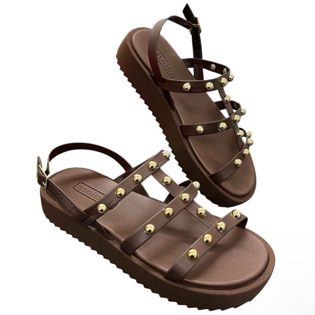 Sandália Feminina Flatform Moleca 5489.119 Marrom 4