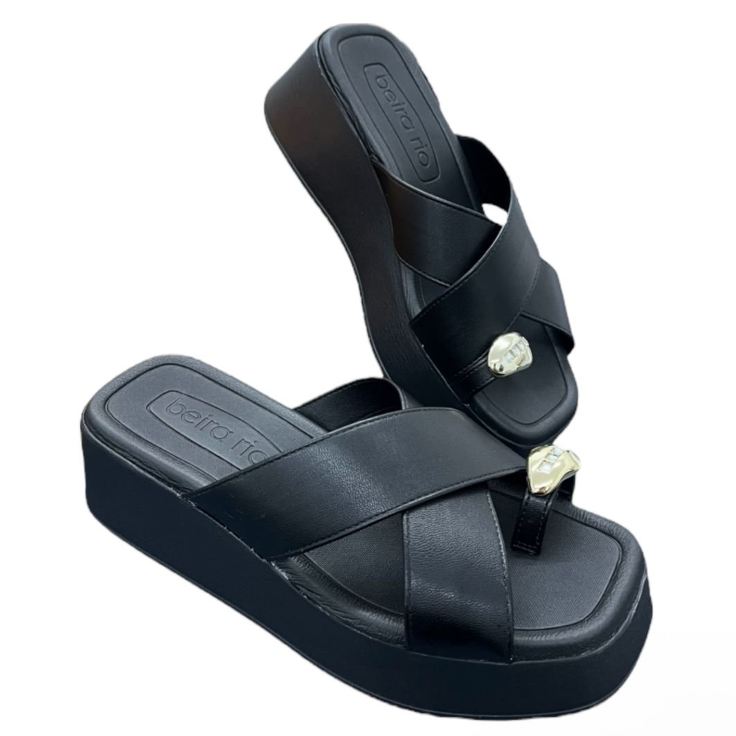 Tamanco Feminino Plataforma Beira Rio 8530.114 Preto 3