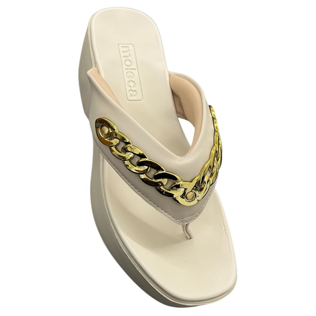 Tamanco Chinelo Plataforma Moleca 5503.117 Off White 2