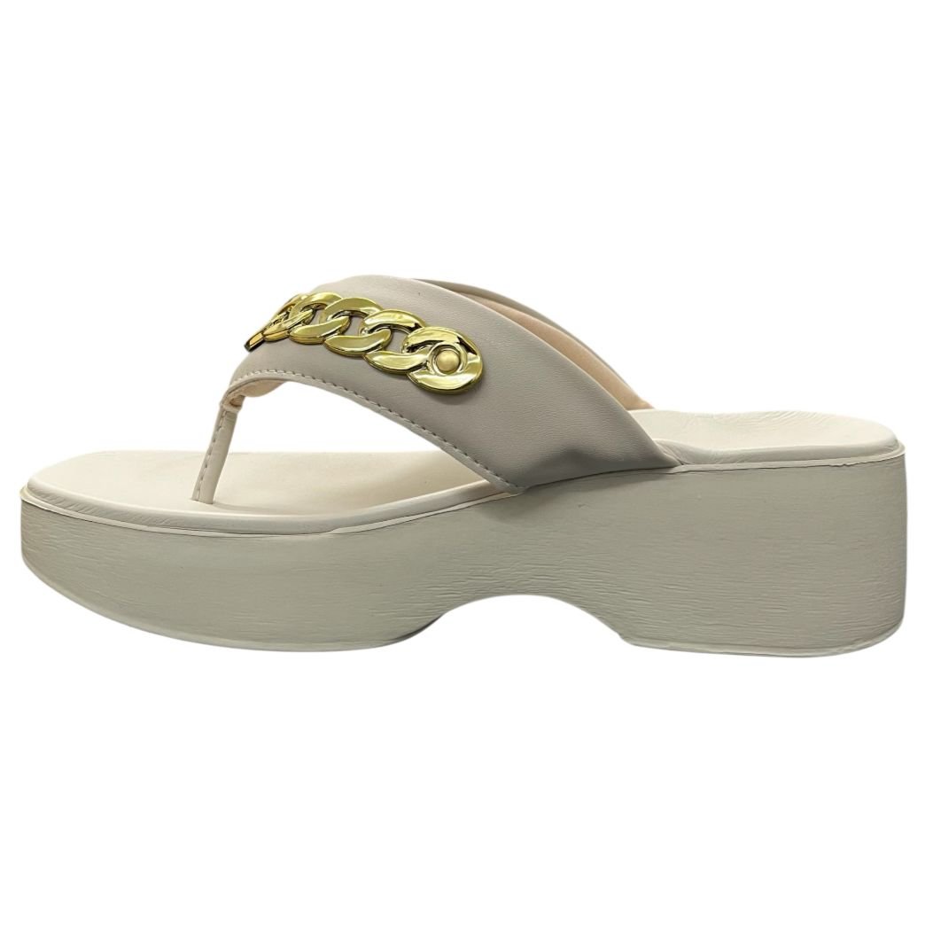 Tamanco Chinelo Plataforma Moleca 5503.117 Off White 4