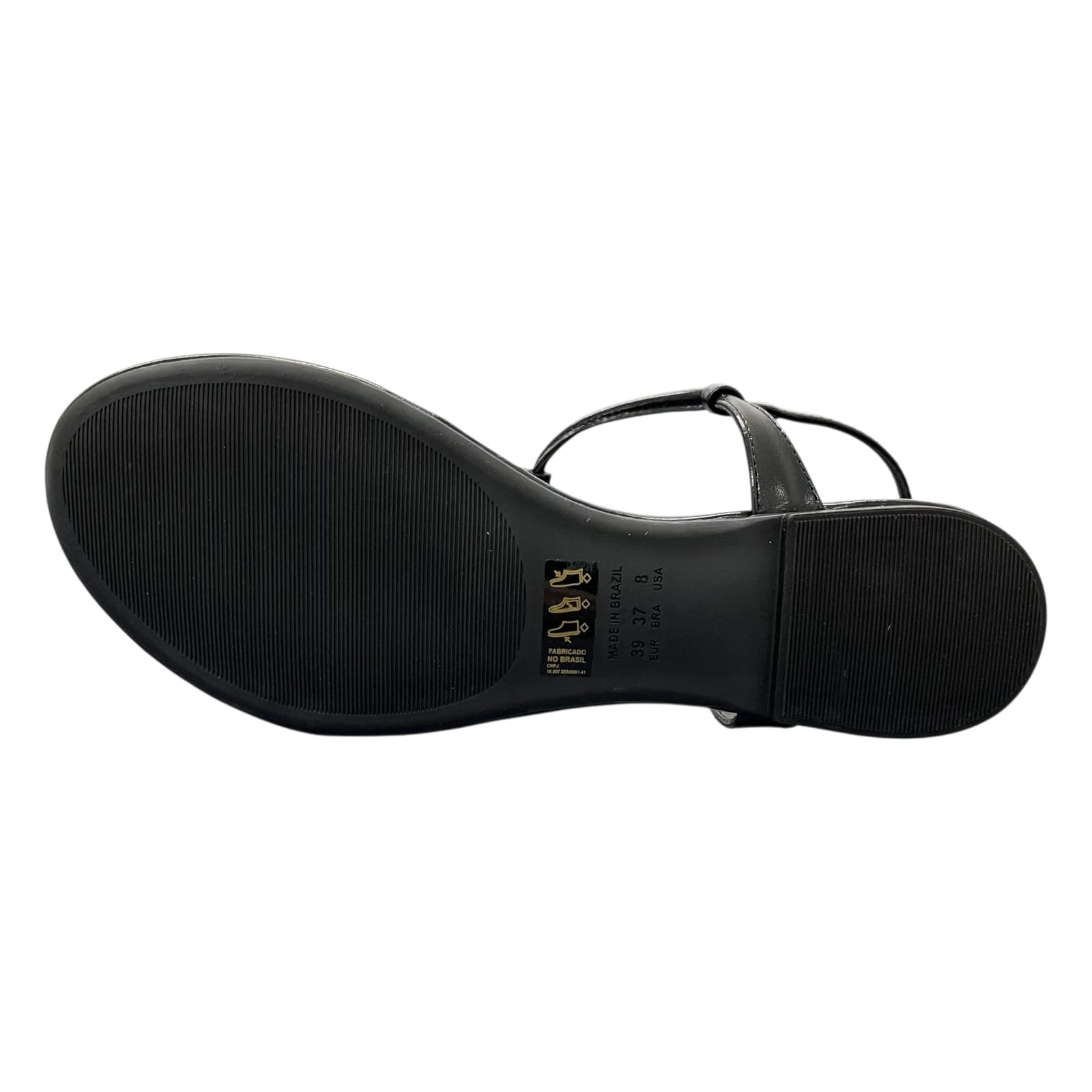 Sandália Feminina Rasteira La Femme Strass 13.1232 Preto 4