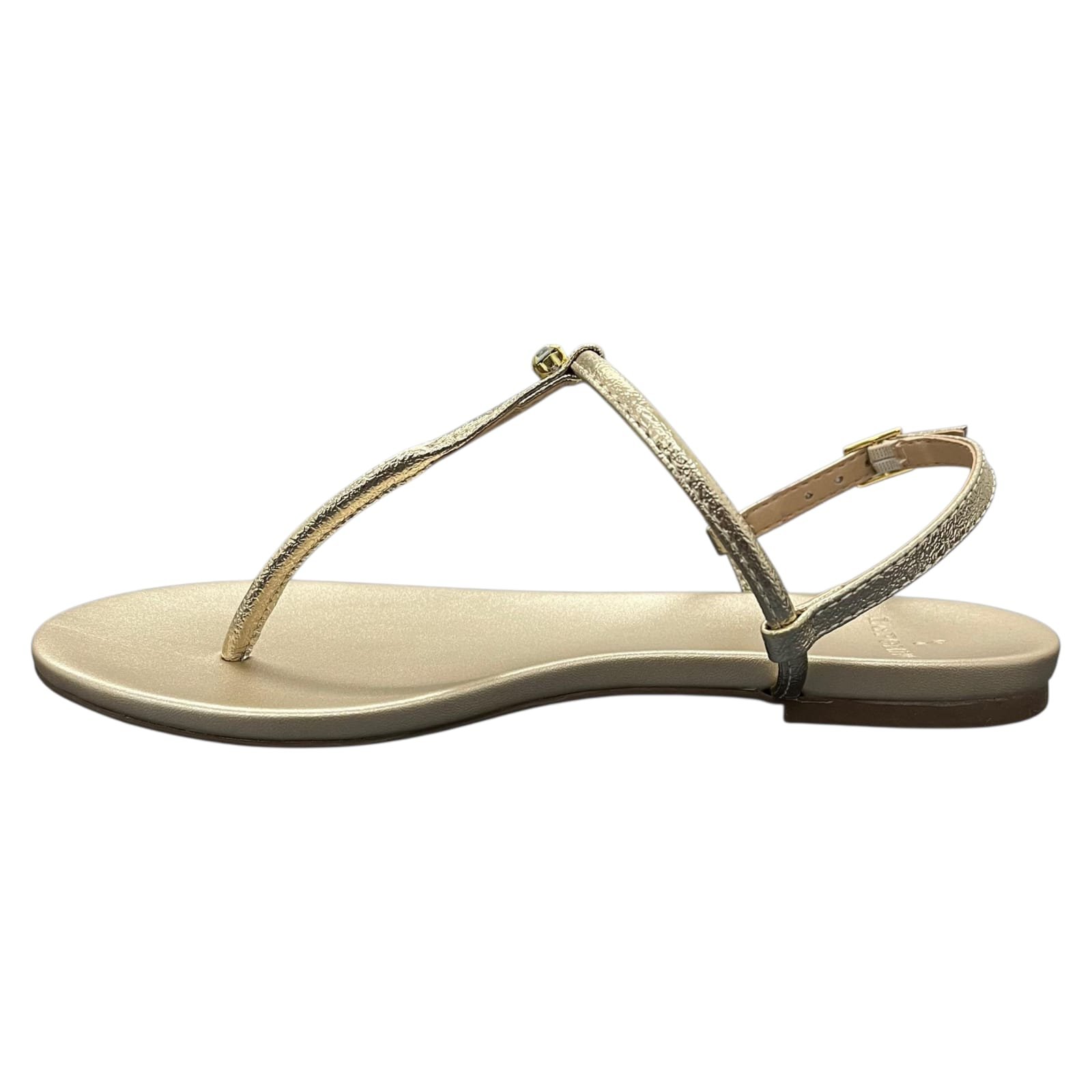 Sandália Feminina Rasteira La Femme 34.093 Dourado 3