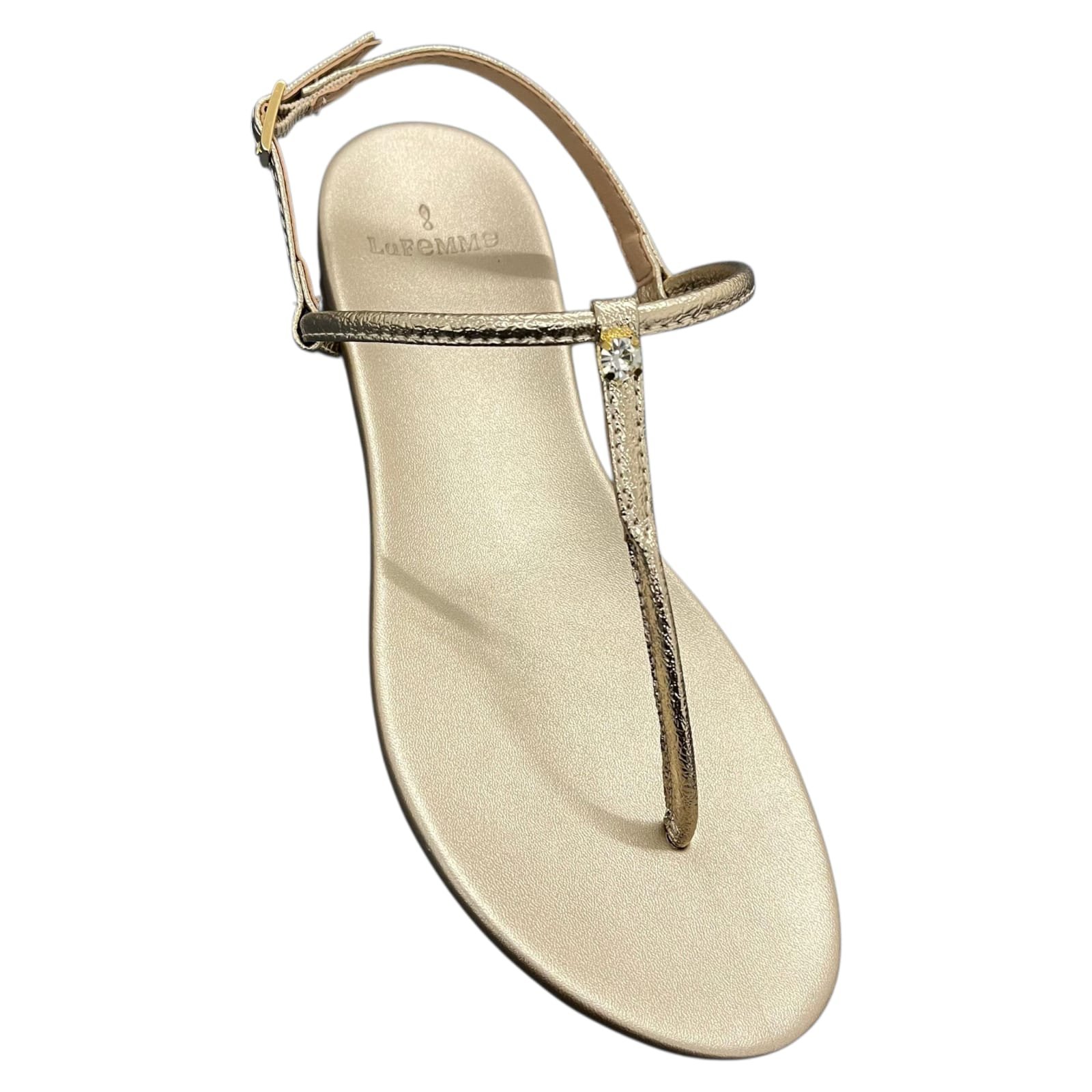 Sandália Feminina Rasteira La Femme 34.093 Dourado 2