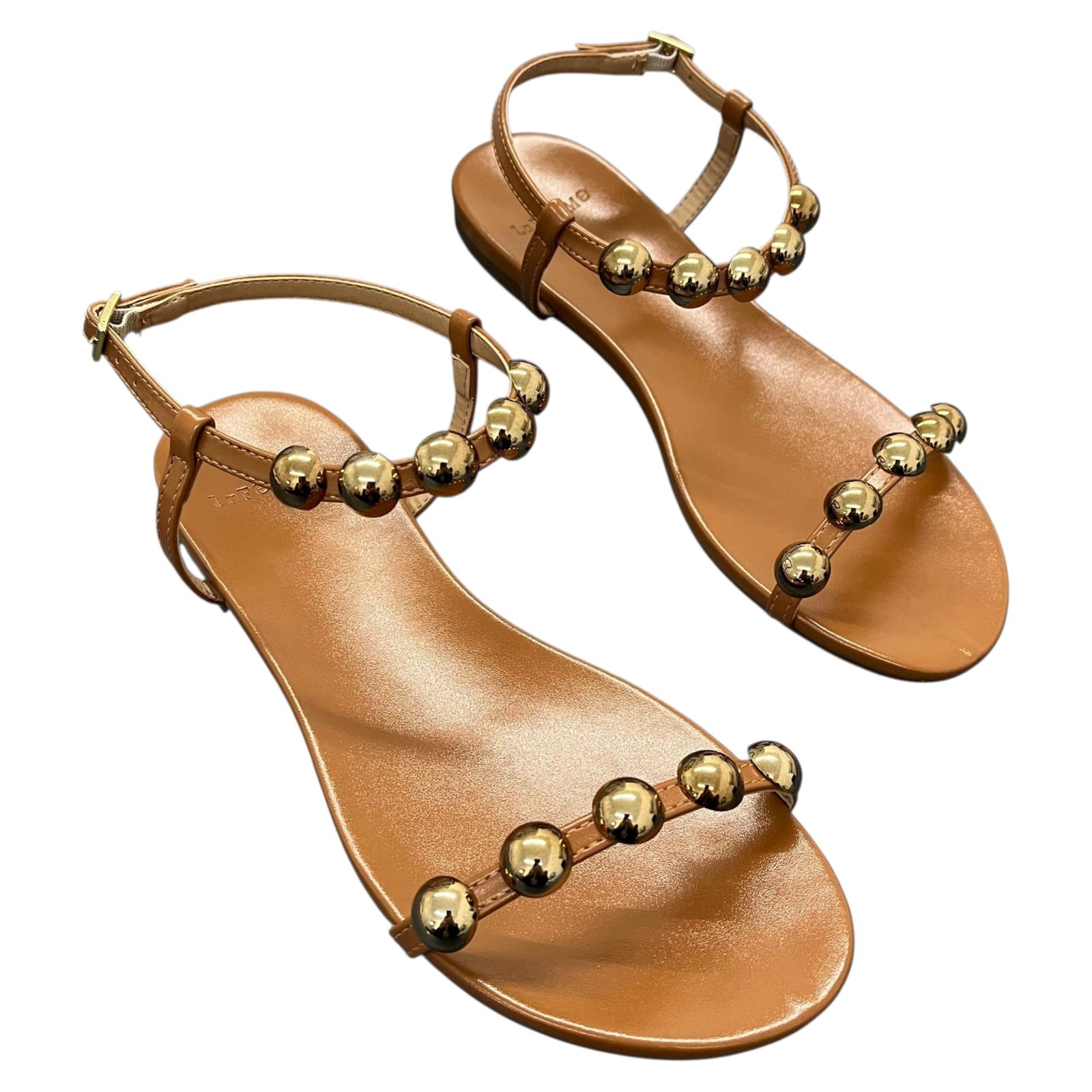 Sandália Feminina Rasteira La Femme Esferas 34.134 Marrom 5