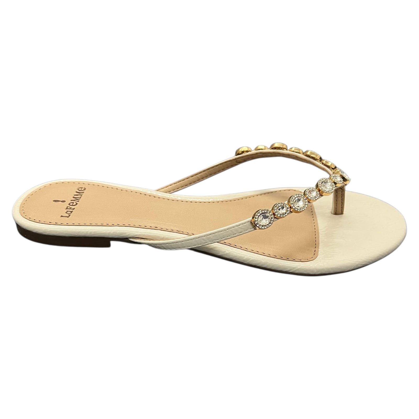 Chinelo Feminino Rasteiro La Femme Strass 13.1278