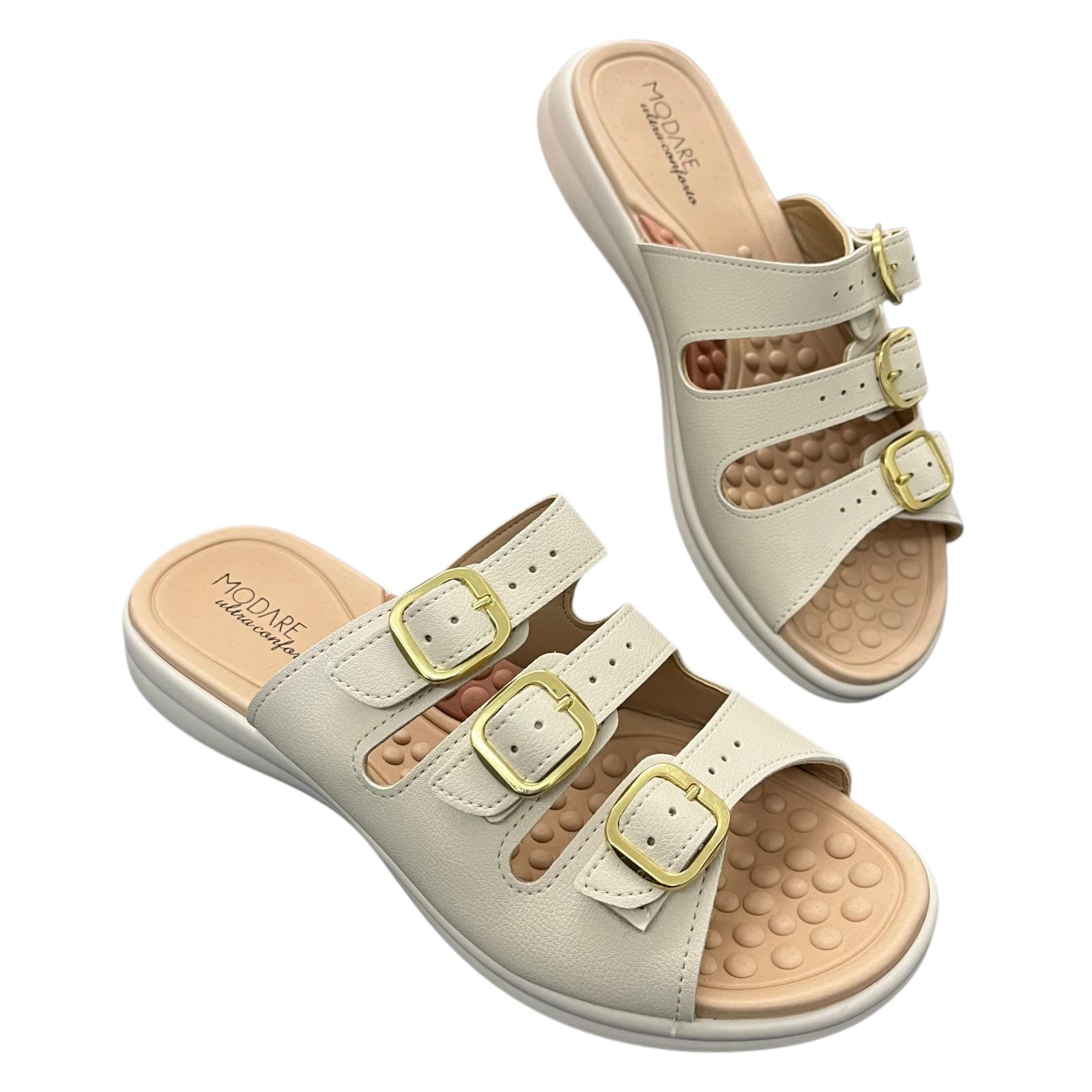 Tamanco Flat Feminino Modare Ultraconforto 7174.122 Off White 3