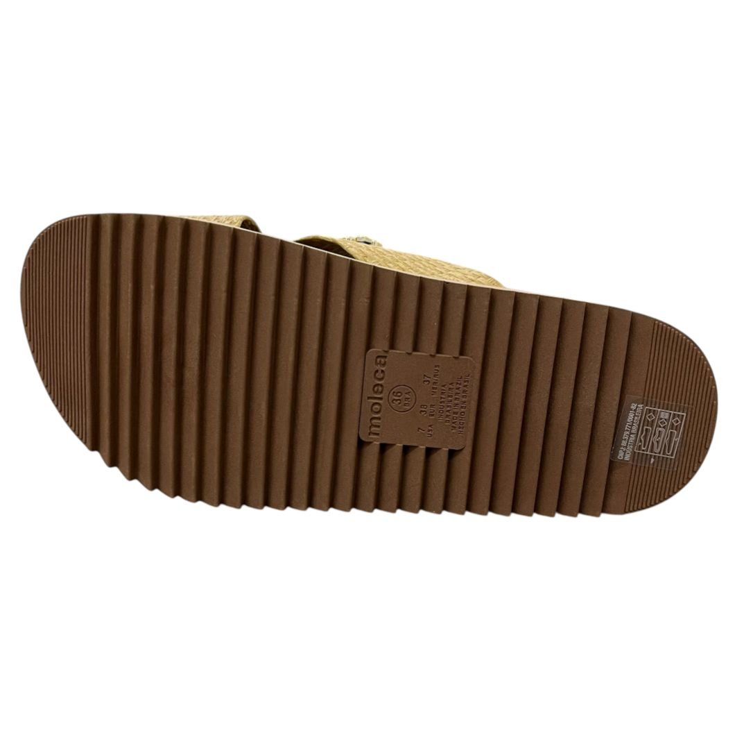 Tamanco Papete Flatform Moleca 5500.112 Bege 4