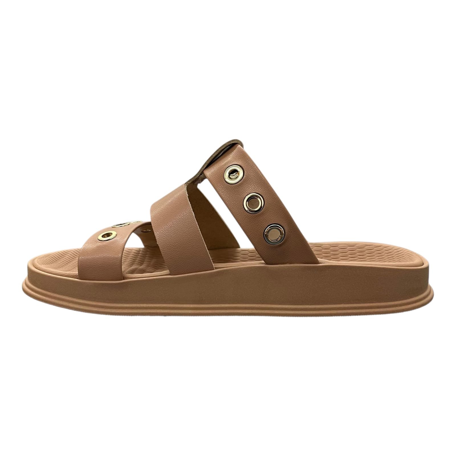 Sandália Feminina Papete Slide Moleca 5556.103 Nude 5