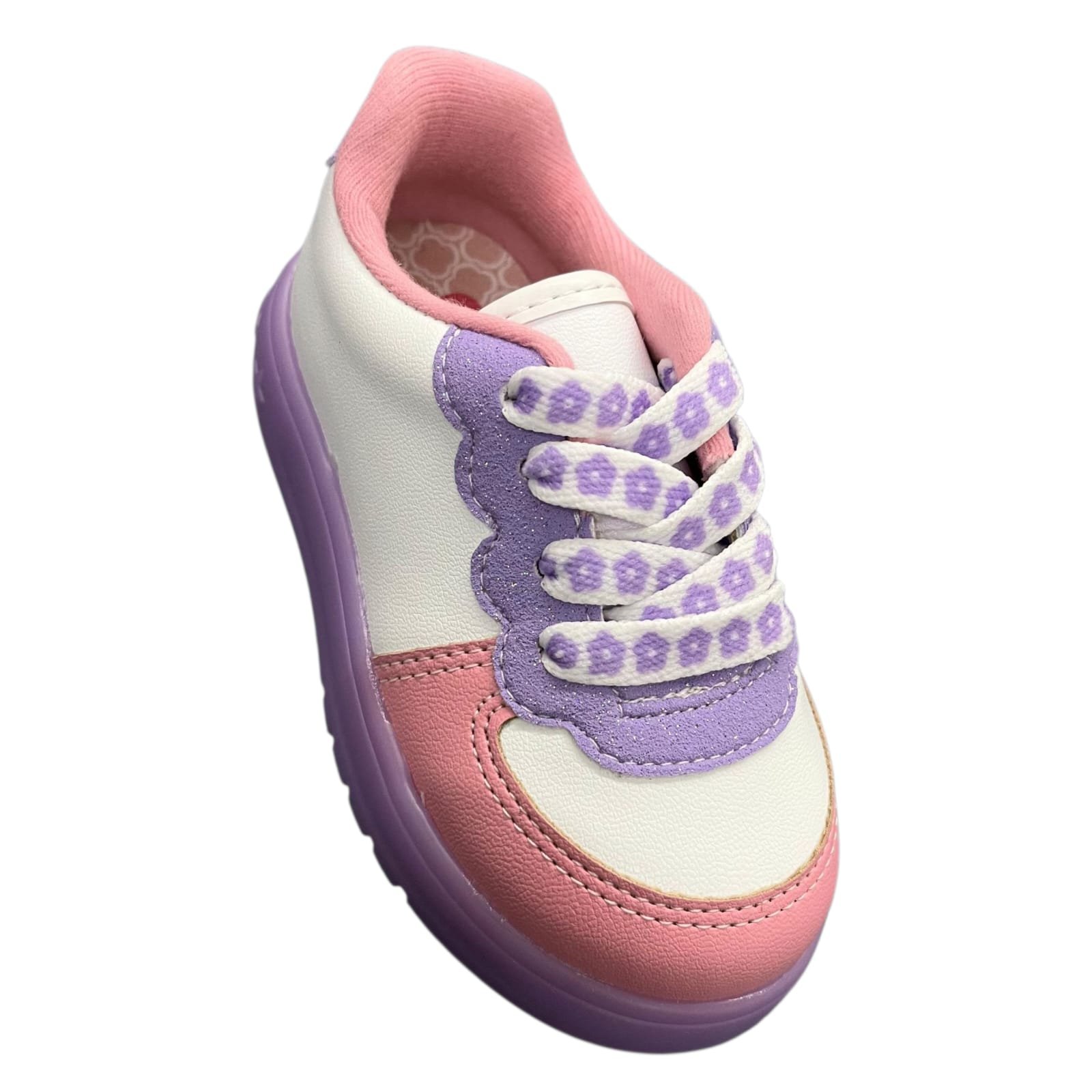 Tênis Infantil Menina Molekinha Luz De Led 2742.203 Lilás/Branco 2