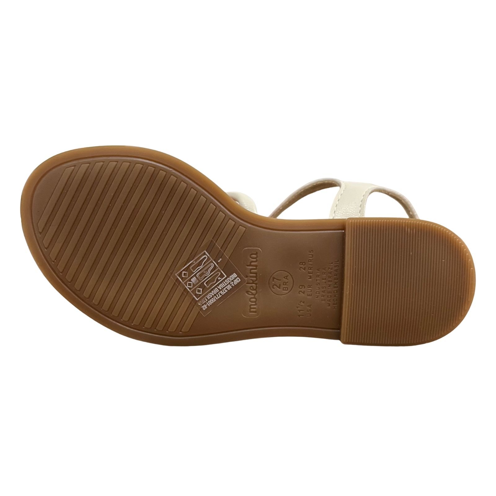 Sandália Infantil Menina Rasteira Molekinha 2342.115 Branco 3