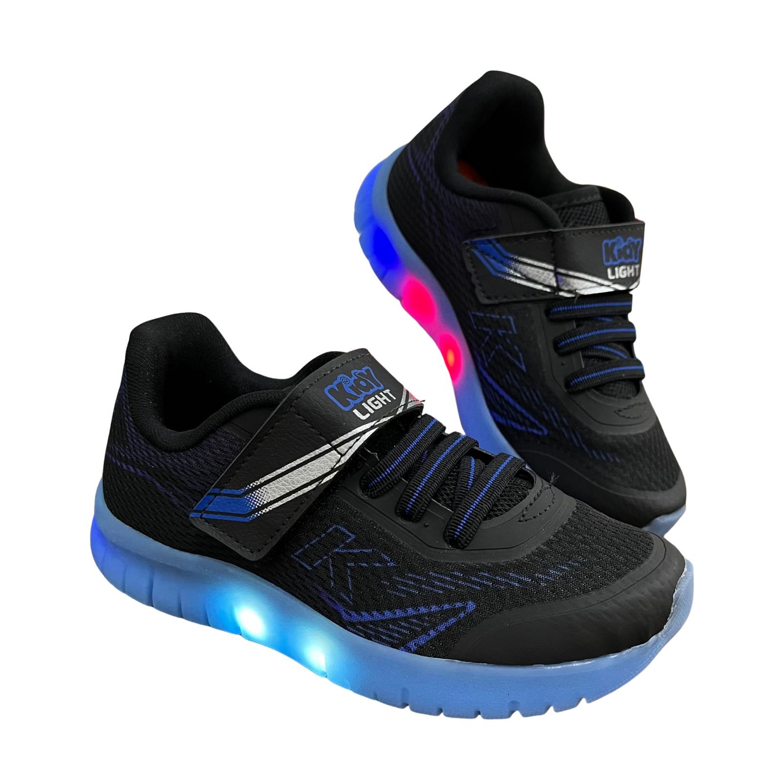 Tênis Infantil Menino Luz De Led Kidy Light Fun 0106-0588 Preto/Azul 3