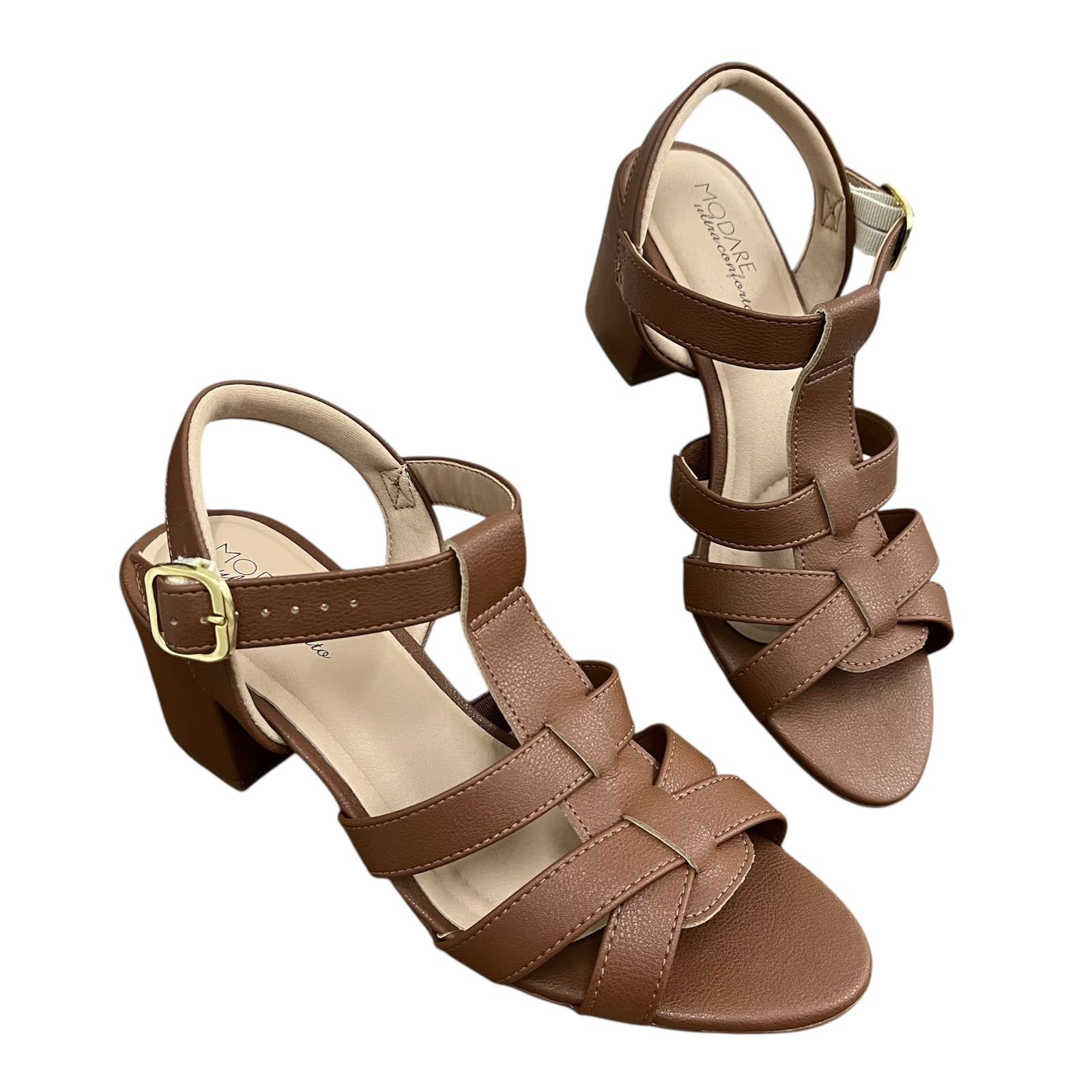 Sandália Feminina Salto Bloco Modare 7109.484 Marrom 3