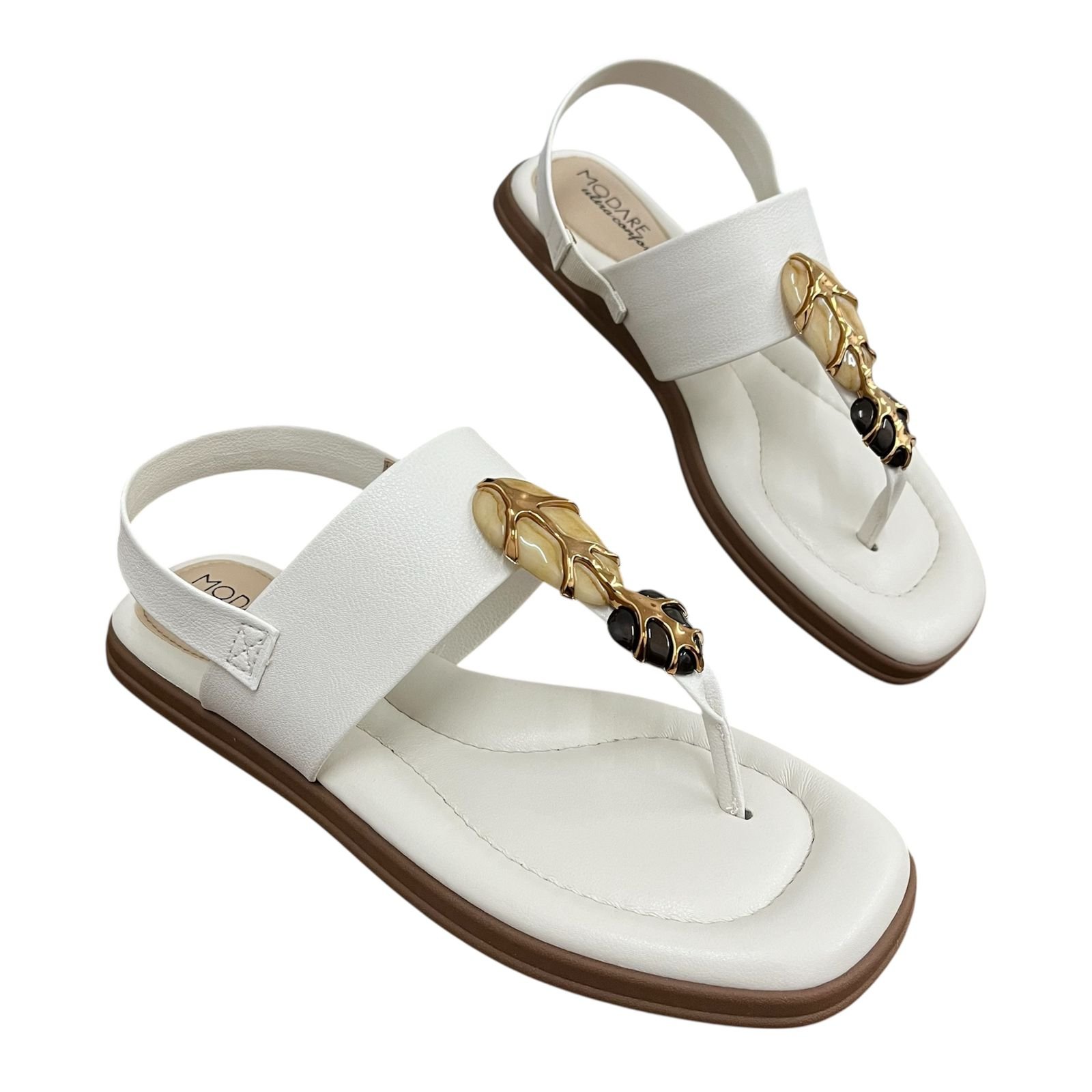 Sandália Feminina Rasteira Calce Fácil Modare 7212.103 Branco 5