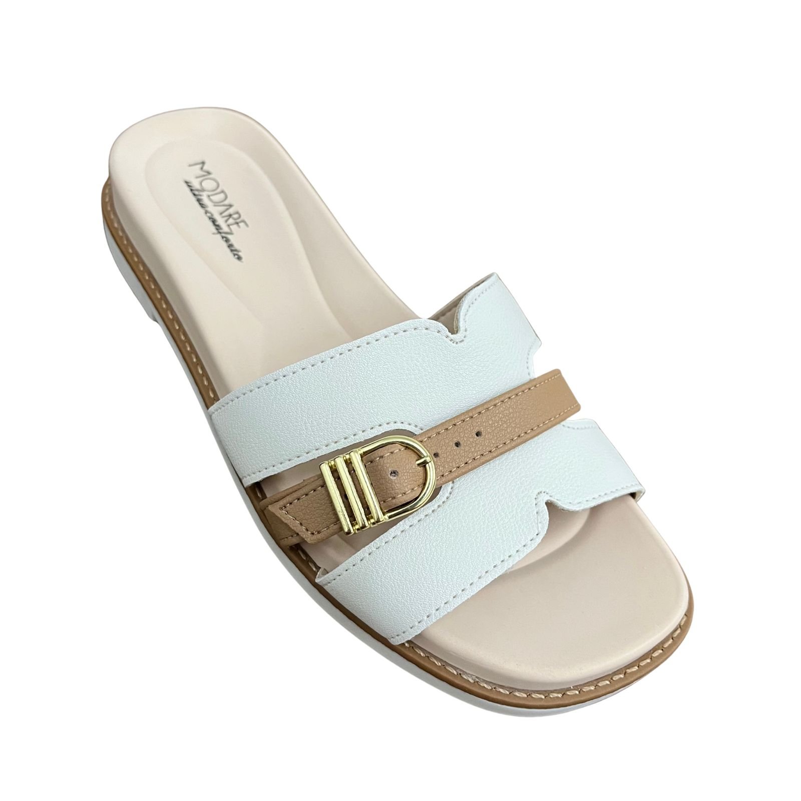 Tamanco Chinelo Feminino Rasteiro Modare 7205.107 Branco 2