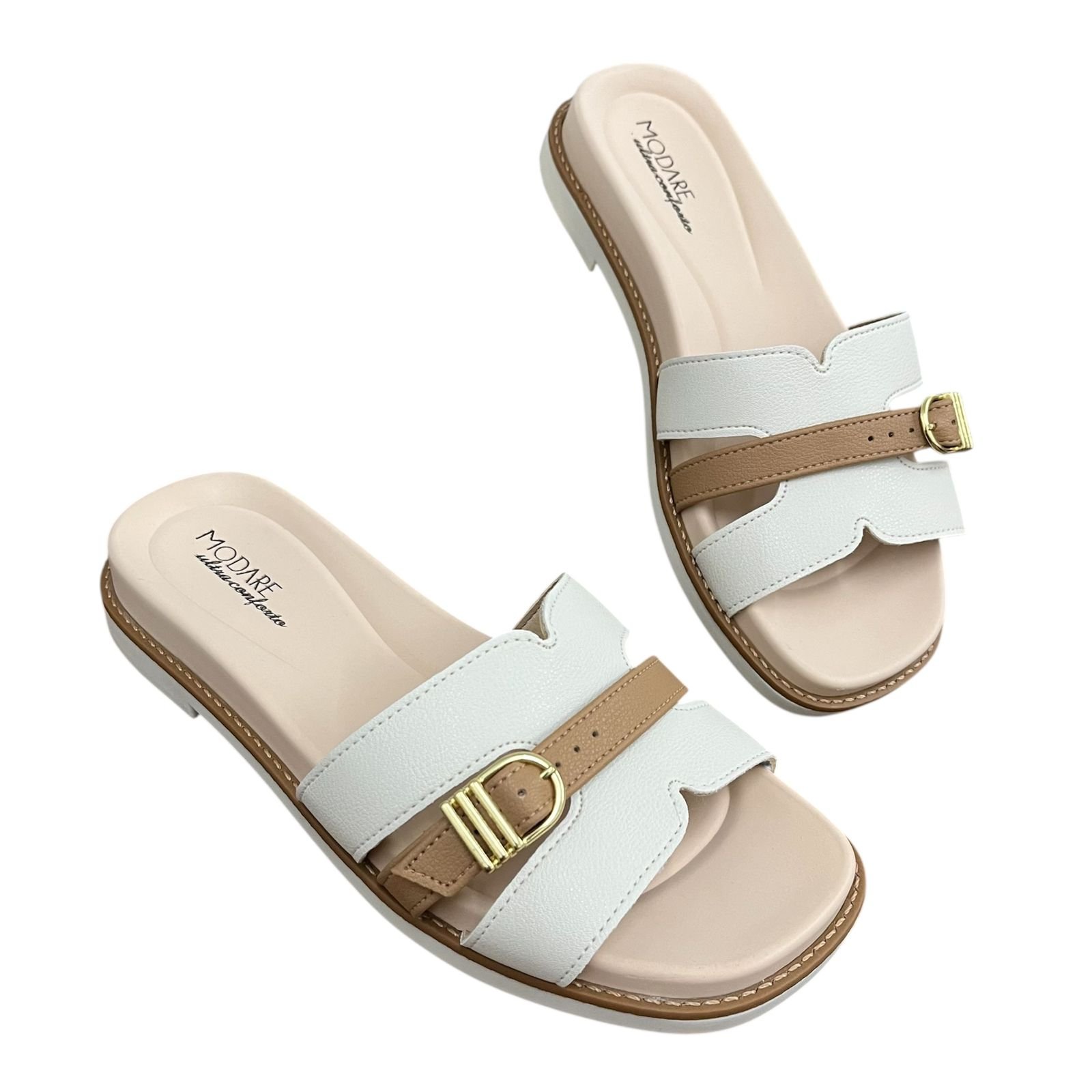 Tamanco Chinelo Feminino Rasteiro Modare 7205.107 Branco 3