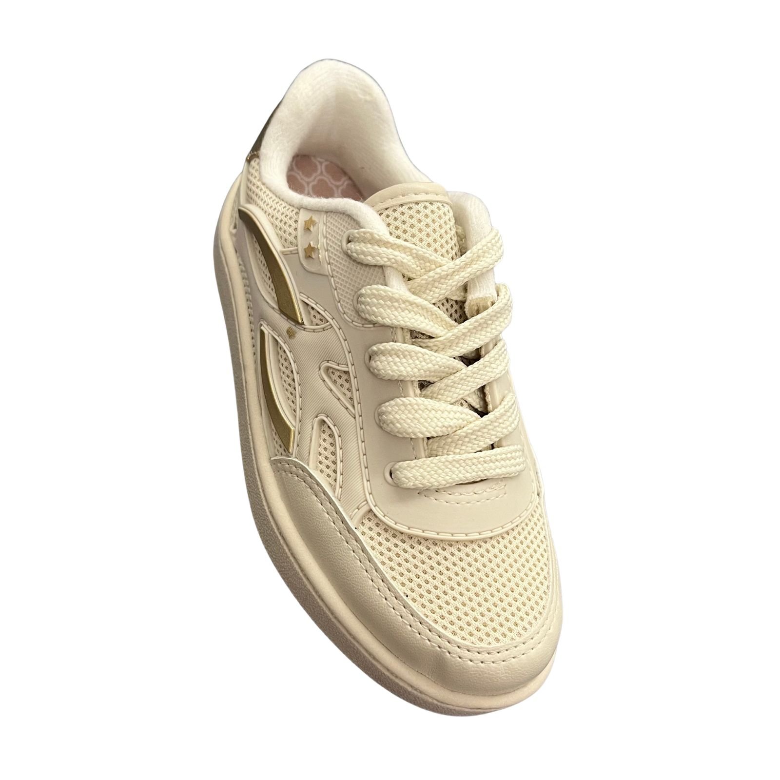Tênis Infantil Menina Molekinha 2574.120 Off White/Dourado 2