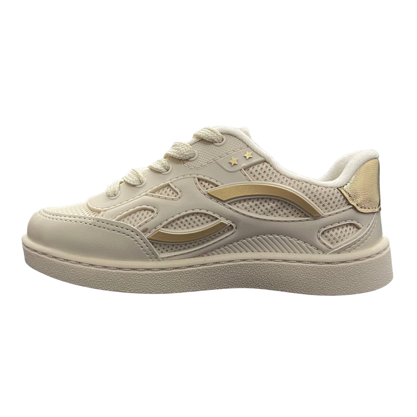 Tênis Infantil Menina Molekinha 2574.120 Off White/Dourado 4