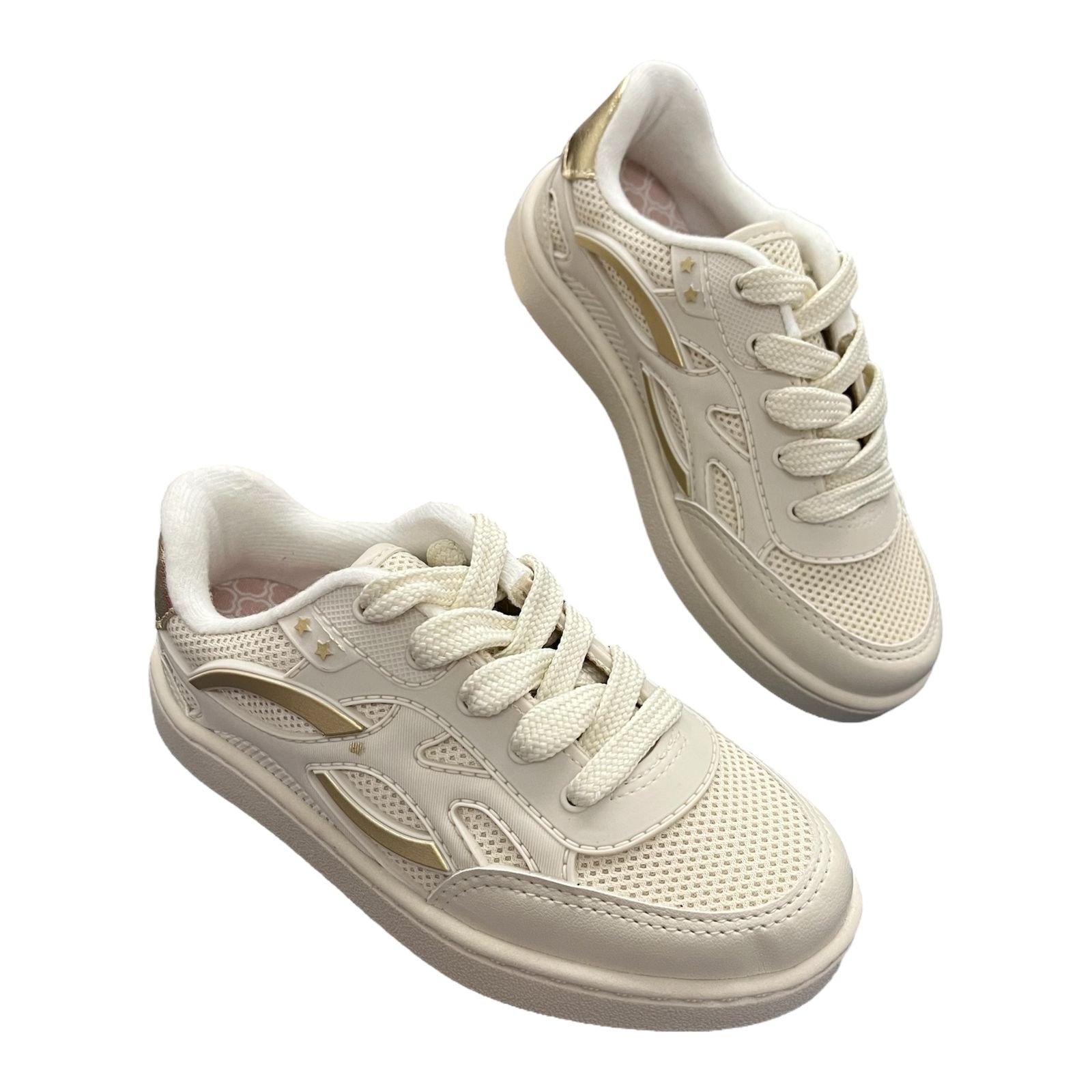 Tênis Infantil Menina Molekinha 2574.120 Off White/Dourado 5