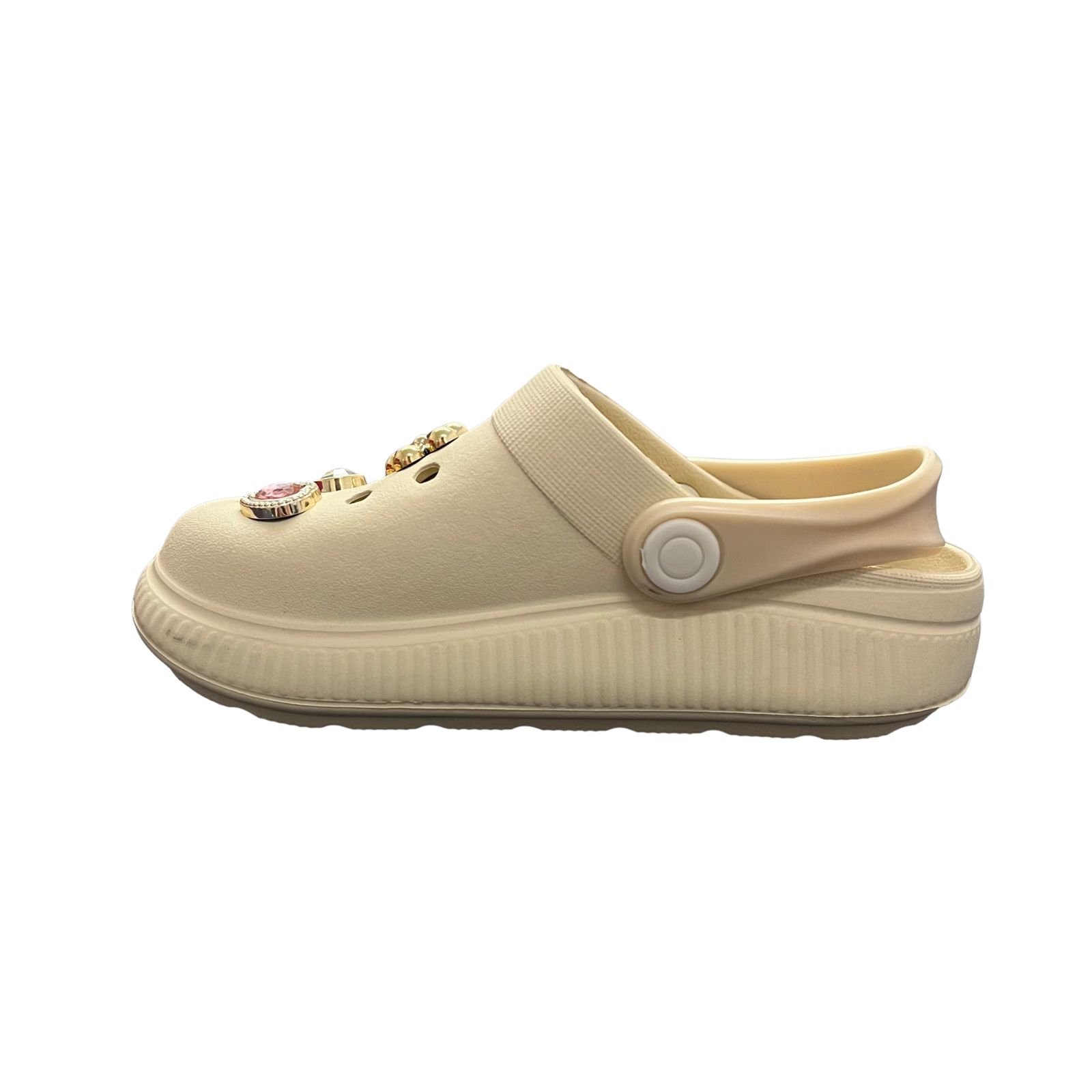 Babuche Clog Infantil Menina Botons Molekinha 2591.103 Bege 4