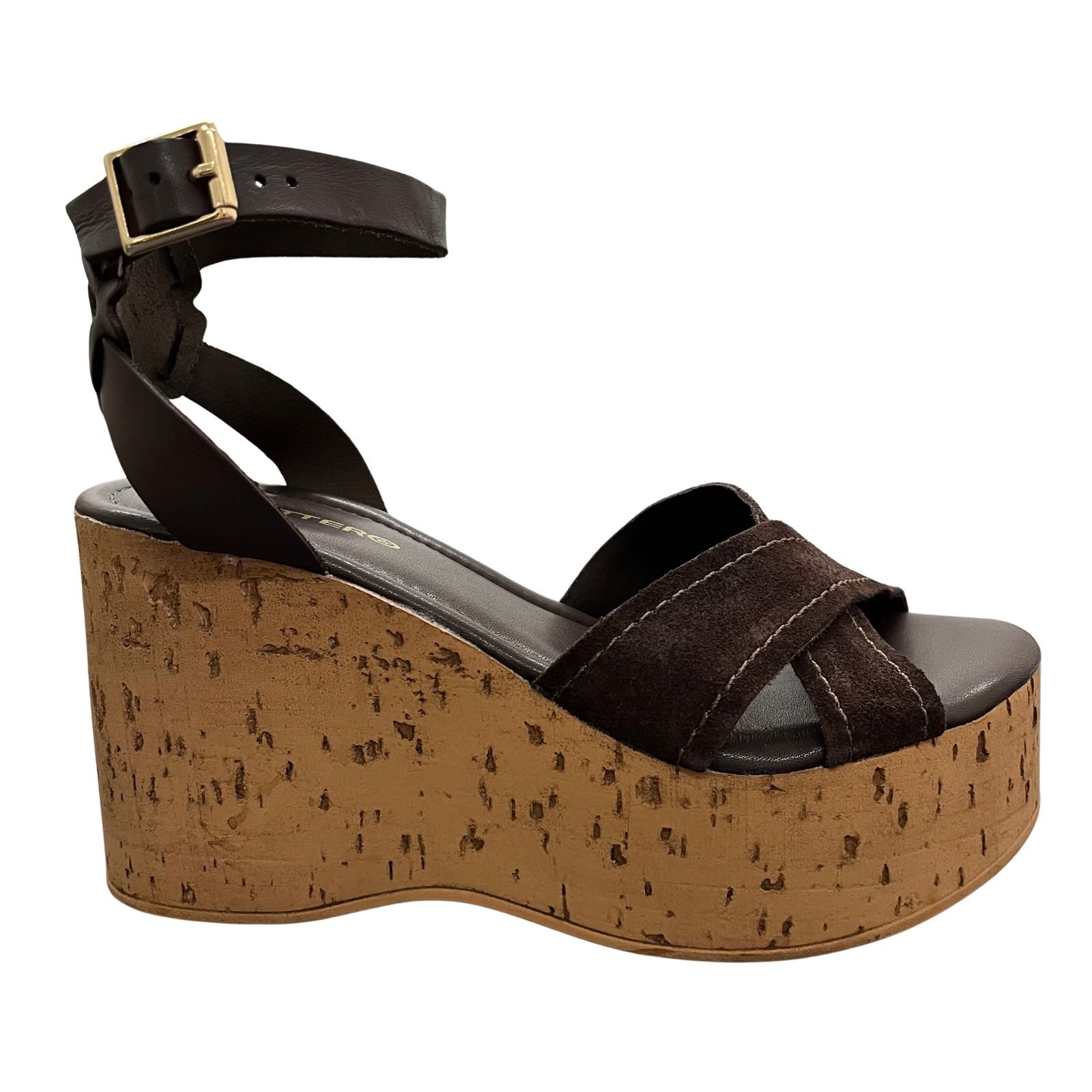 Sandália Plataforma Bottero Cortiça Em Couro 374702