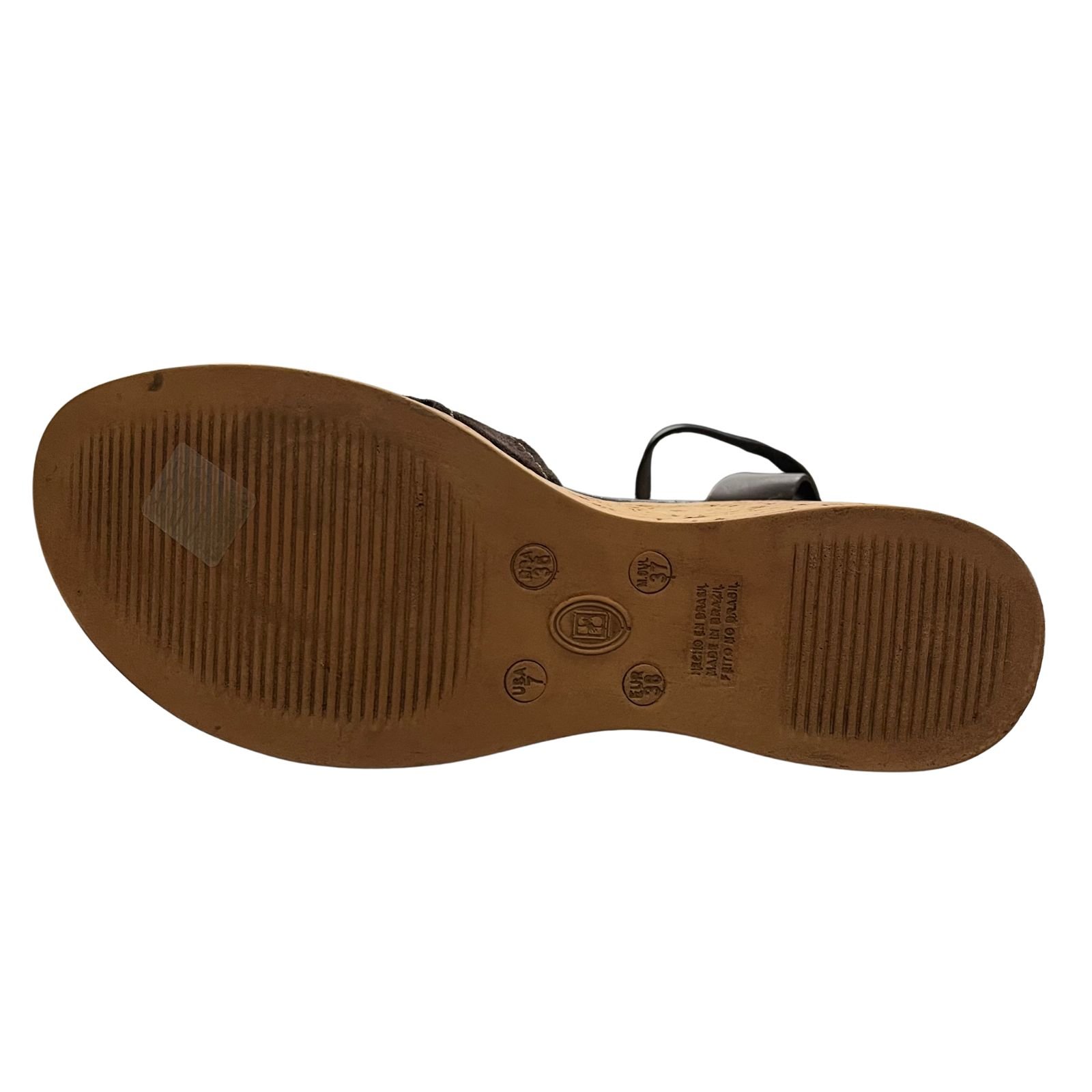 Sandália Plataforma Bottero Cortiça Em Couro 374702 Café 3