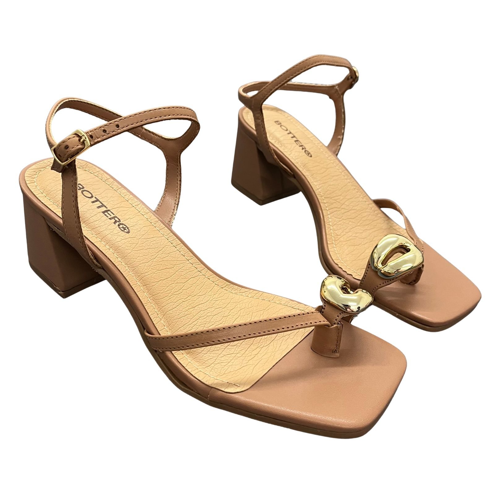 Sandália Feminina Salto Bloco Bottero Em Couro 367909 Marrom 3