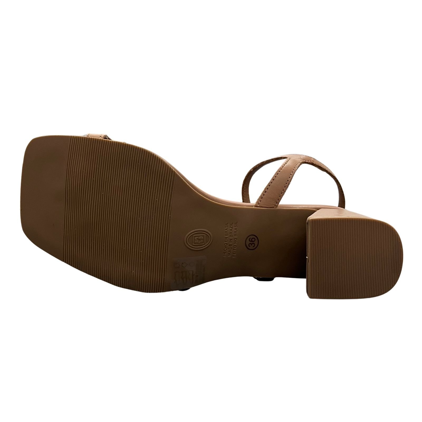 Sandália Feminina Salto Bloco Bottero Em Couro 367909 Marrom 4