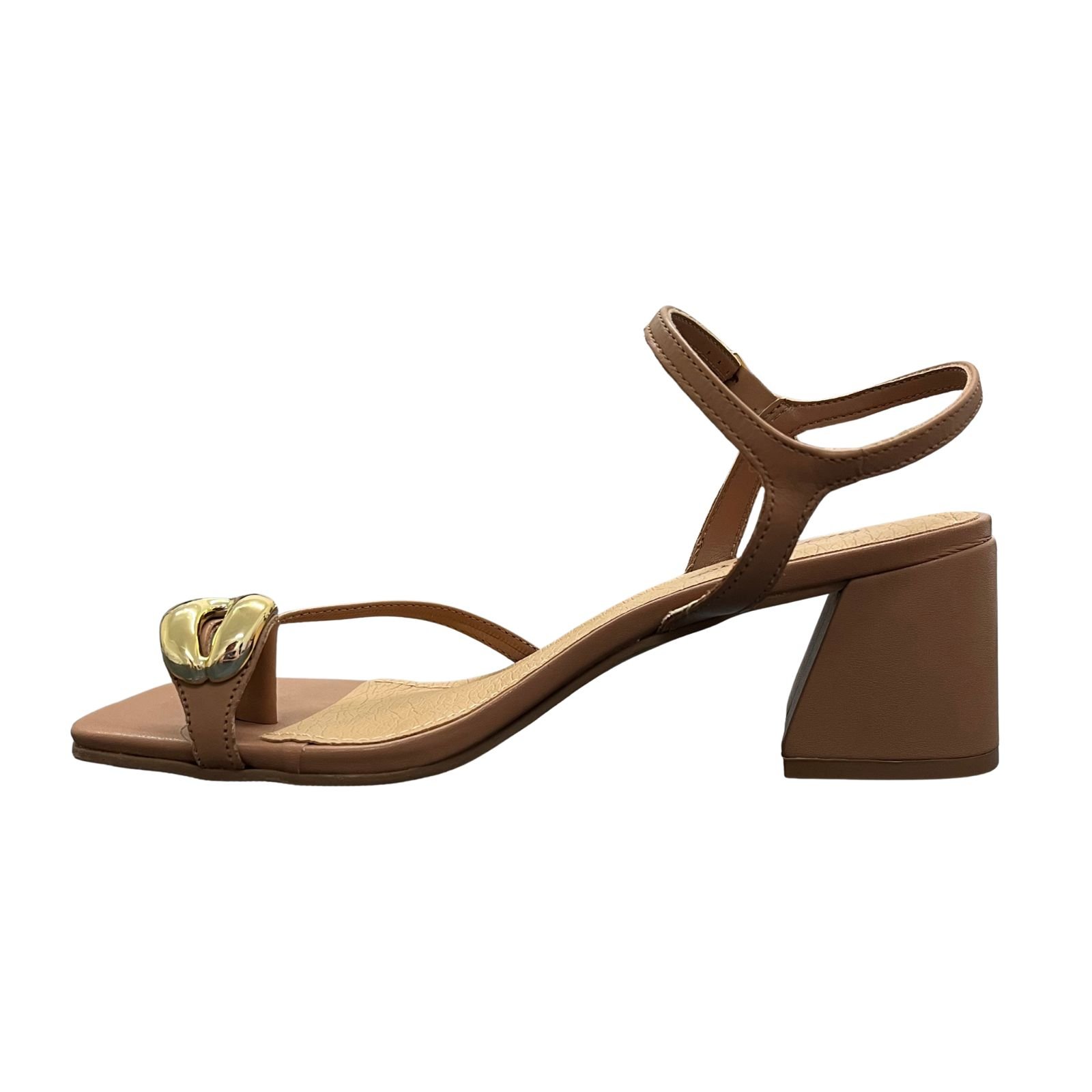Sandália Feminina Salto Bloco Bottero Em Couro 367909 Marrom 5