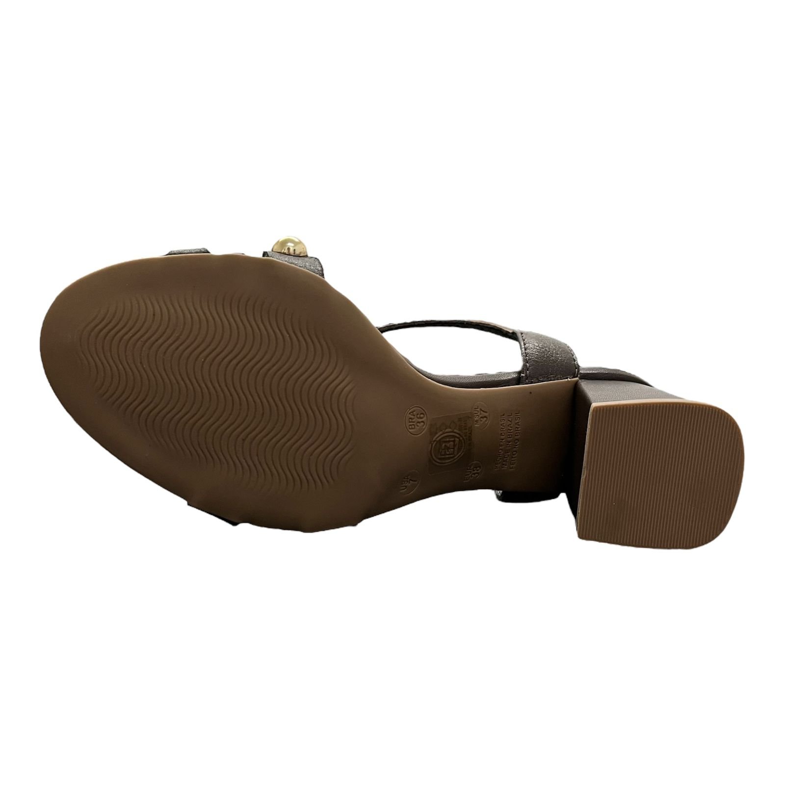 Sandália Feminina Salto Bloco Bottero Em Couro 373704 Café 4