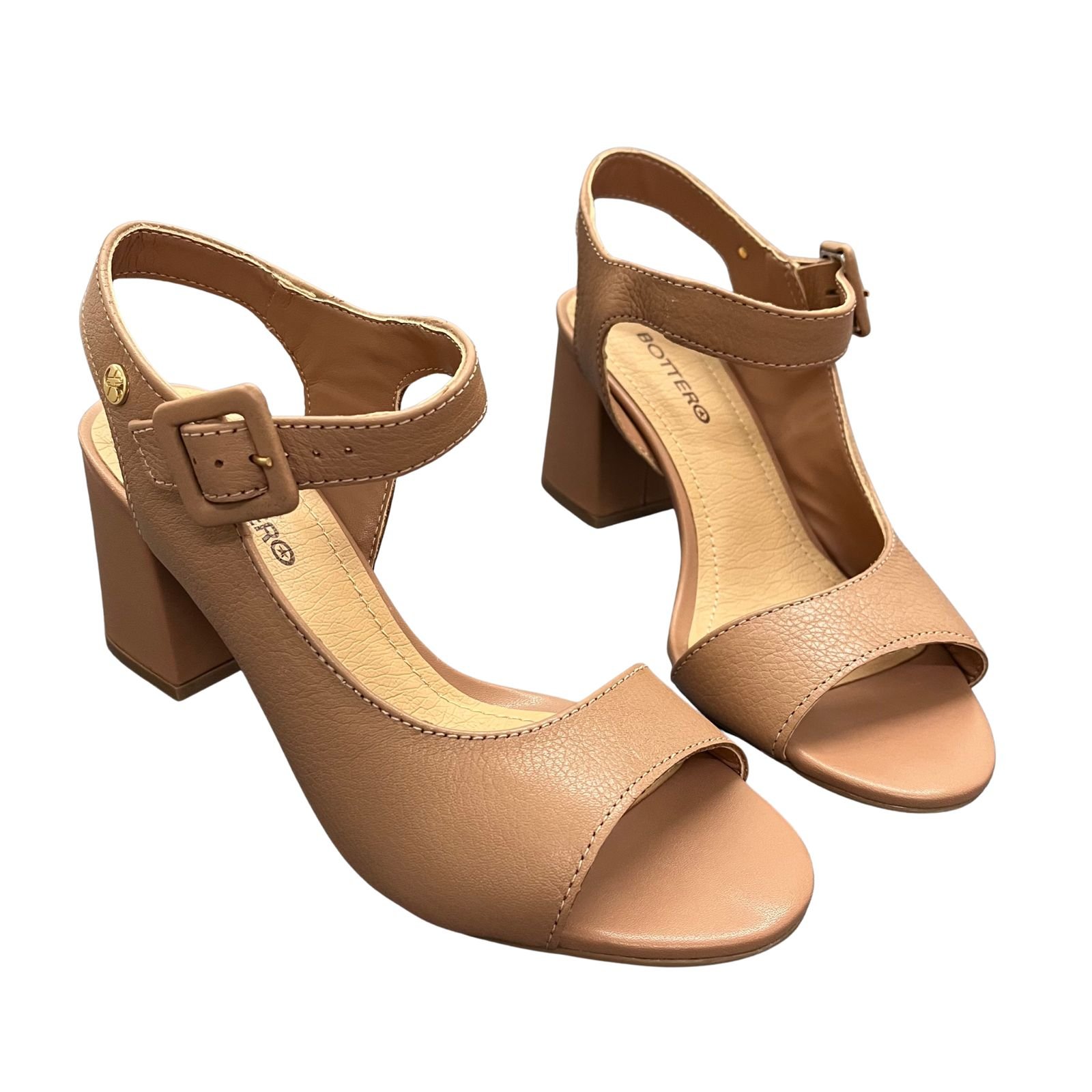 Sandália Feminina Salto Bloco Bottero Em Couro 372008 Marrom 5